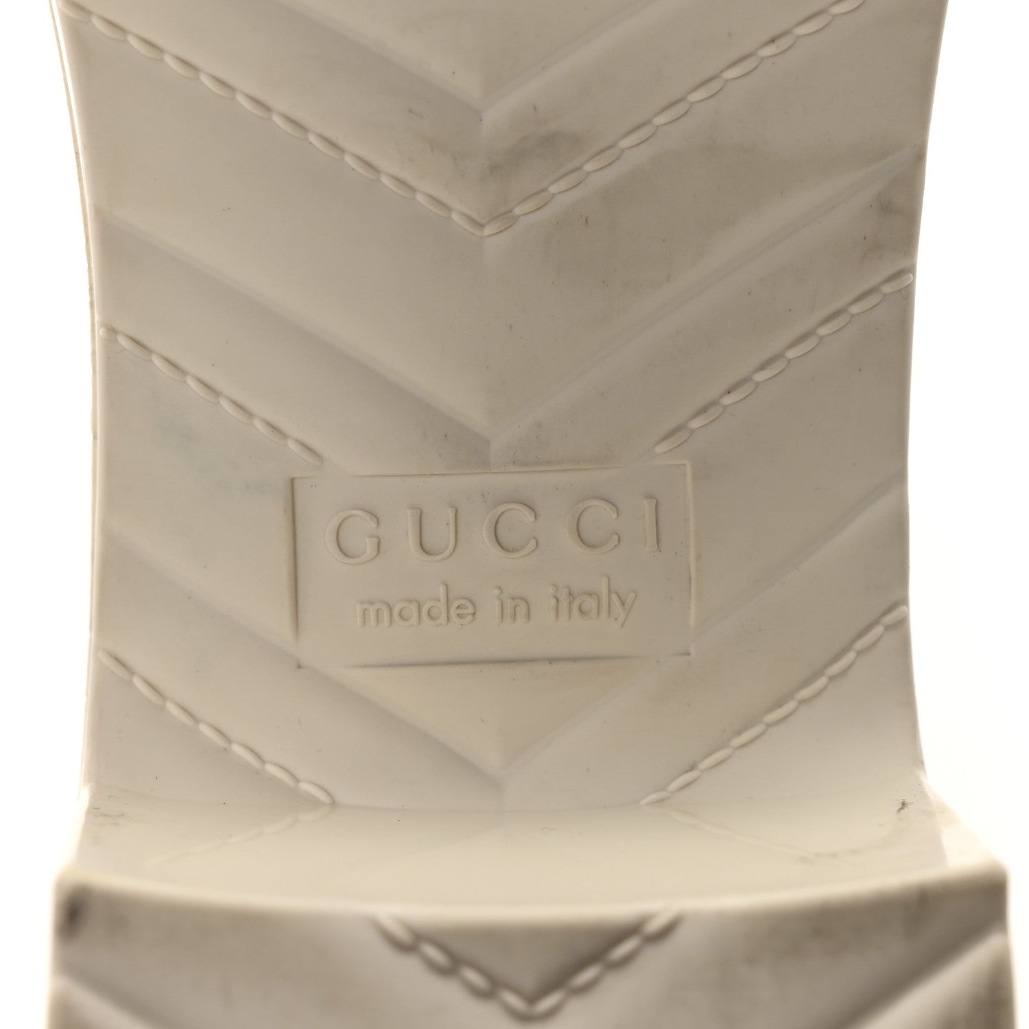 Rubber Gucci Logo Womens Platform 20/60mm Slide Sandals 40 Mystic White