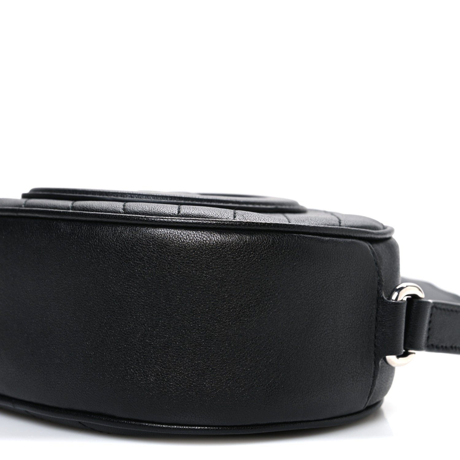 Sakai Be Green Calfskin Diagonal Stitched Mini Blondie Shoulder Bag Black