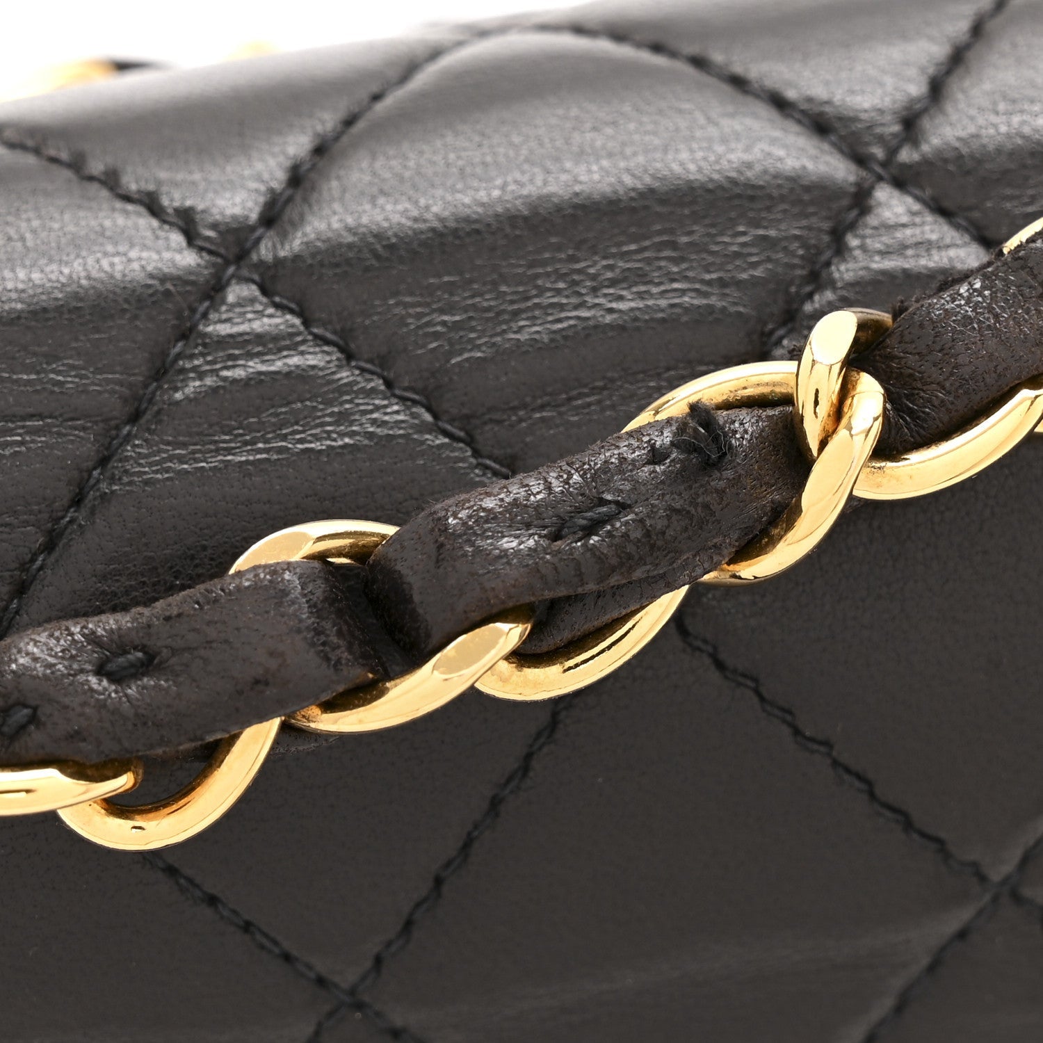 Lambskin Quilted Medium Double Flap Black