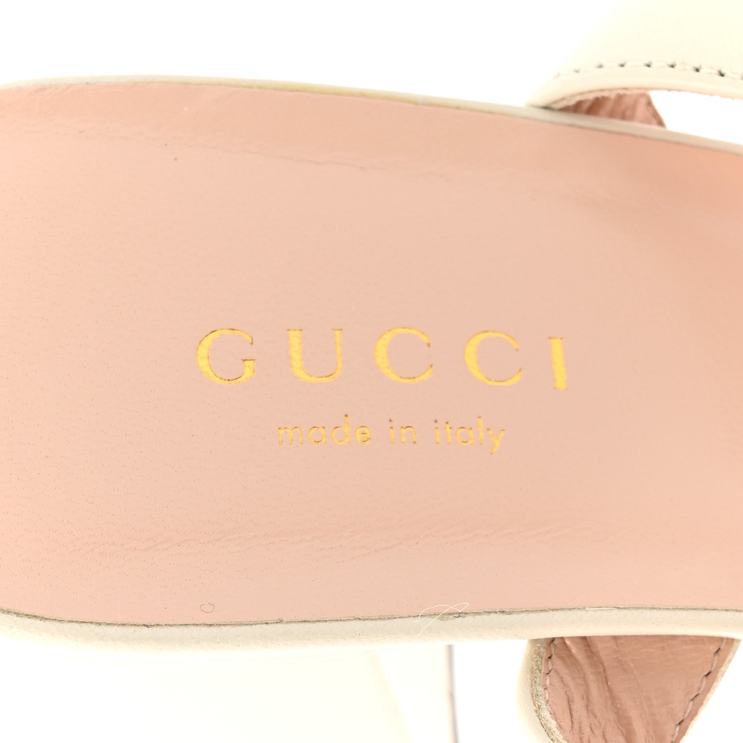Calfskin GG Marmont Ankle Wrap 30/115mm Platform Sandals 36 Mystic White