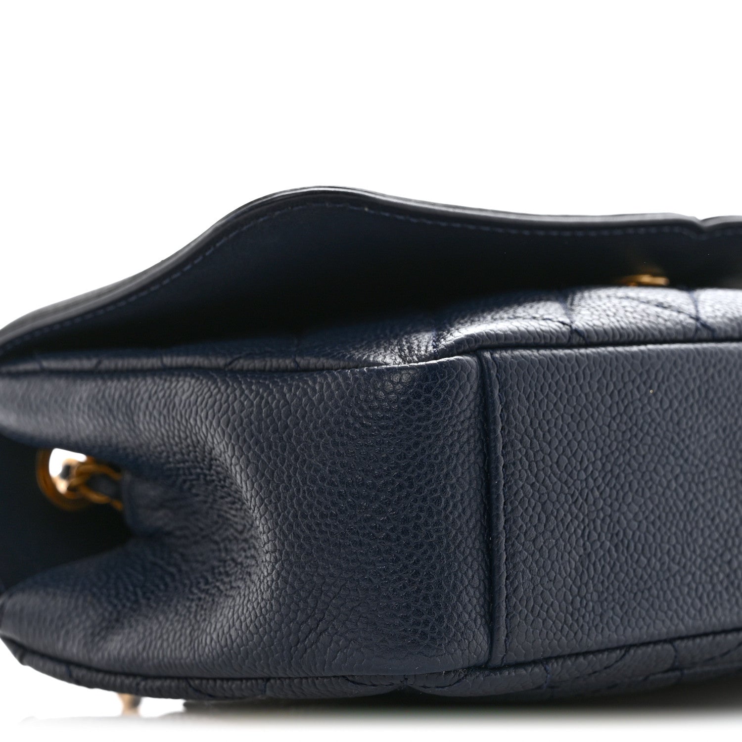 Caviar Quilted Small CC Filigree Flap Navy