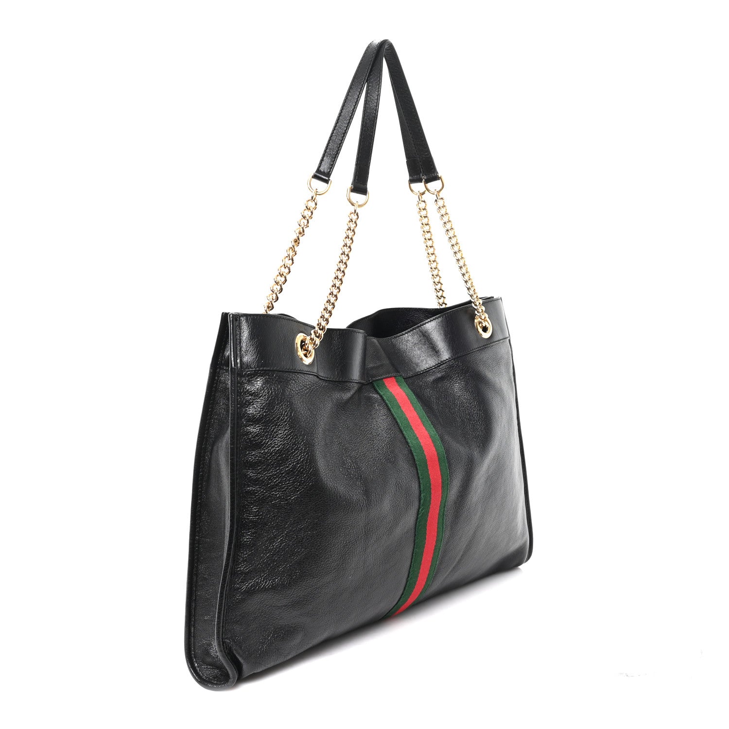 Calfskin Large Rajah Chain Tote Black