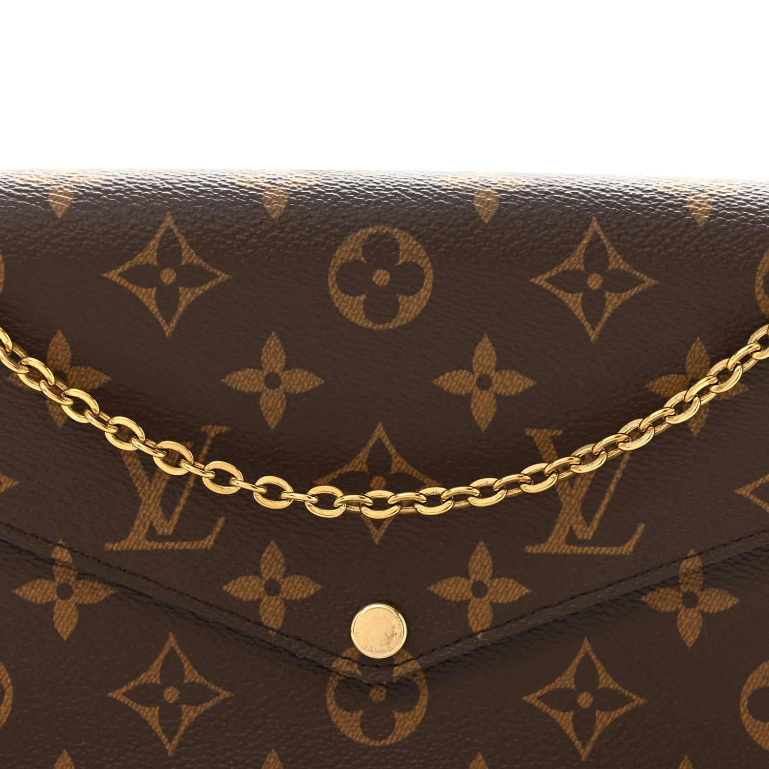 Monogram Pochette Felicie Chain Wallet Fuchsia