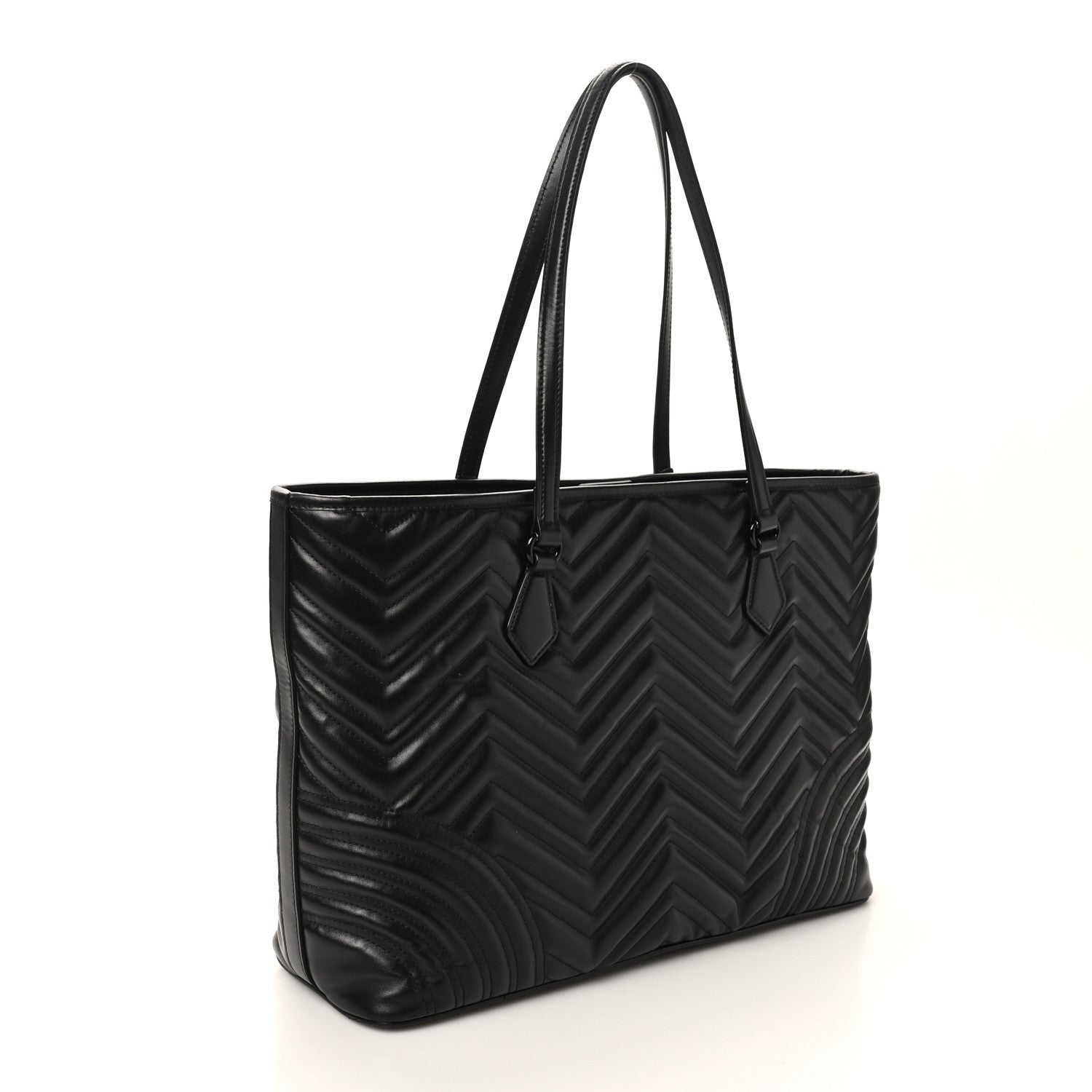 Calfskin Matelasse Monochrome Large GG Marmont Tote Bag Black