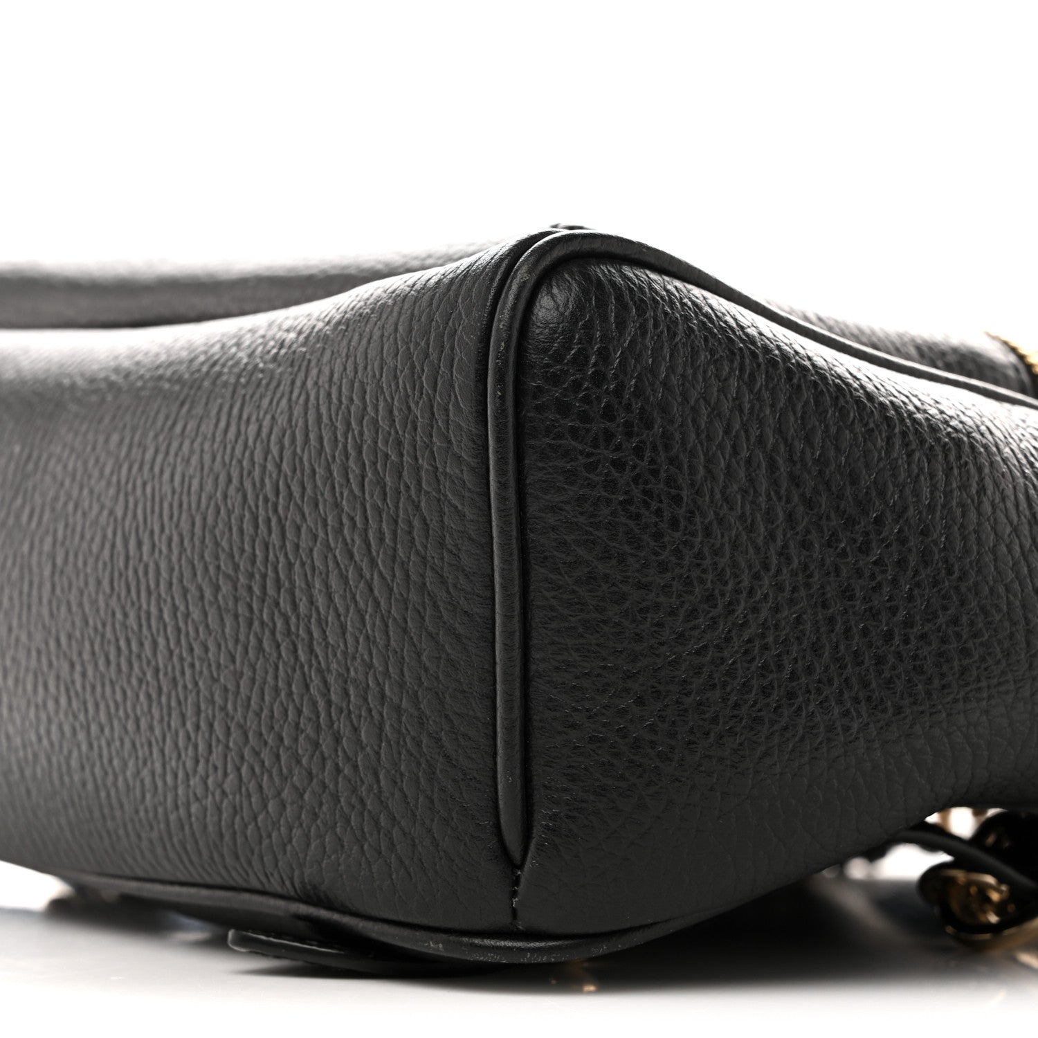 Pebbled Calfskin Soho Chain Backpack Black