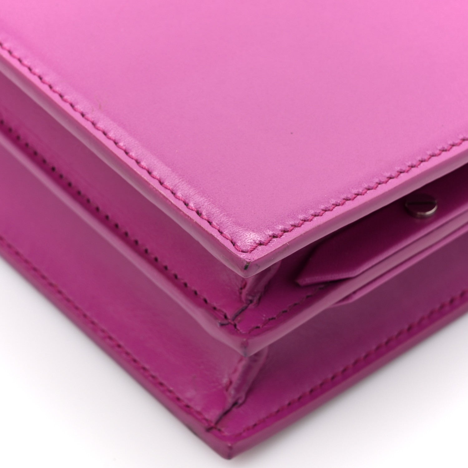 Smooth Calfskin Monogram Cassandra Clasp Bag Electric Fuchsia