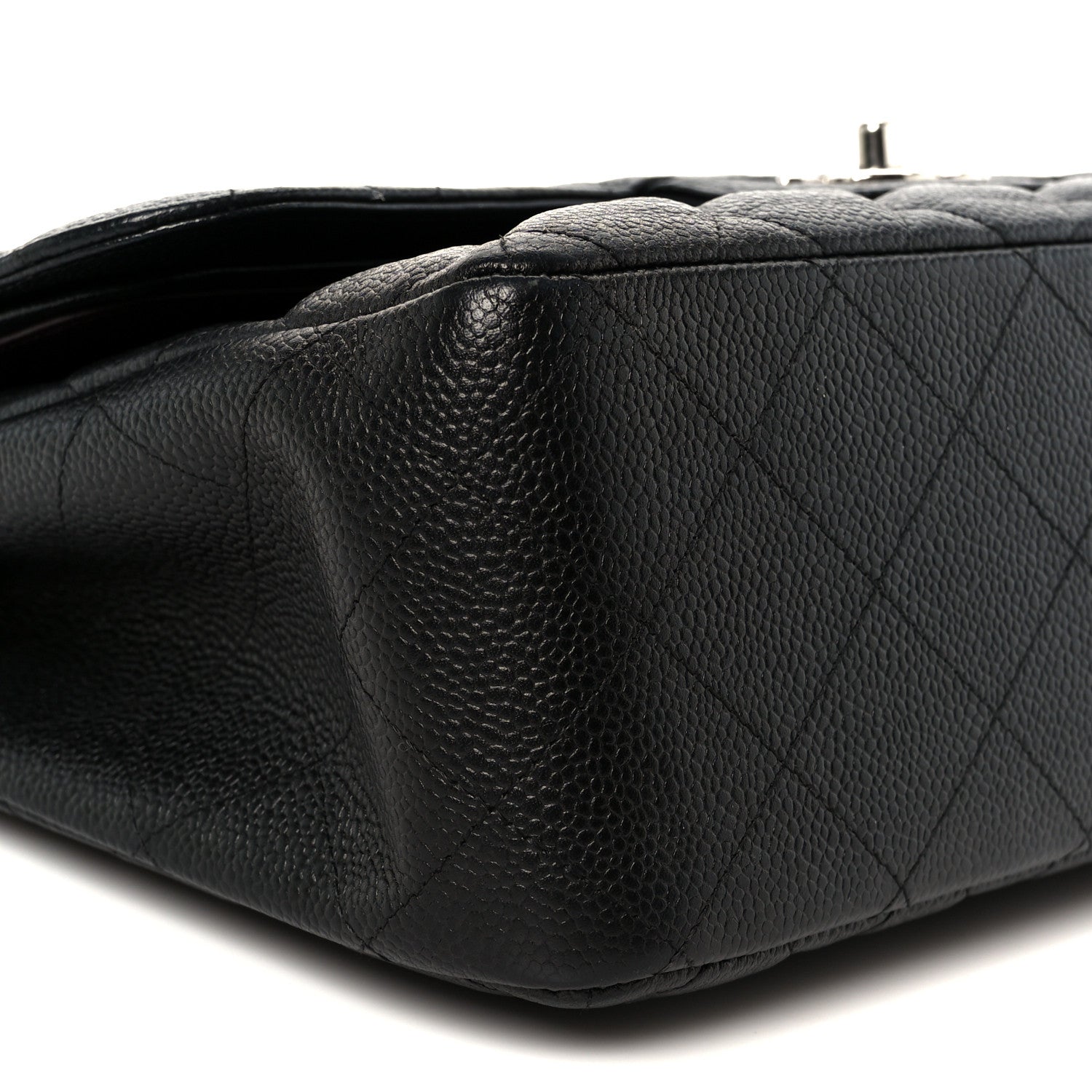 Caviar Quilted Jumbo Double Flap Black