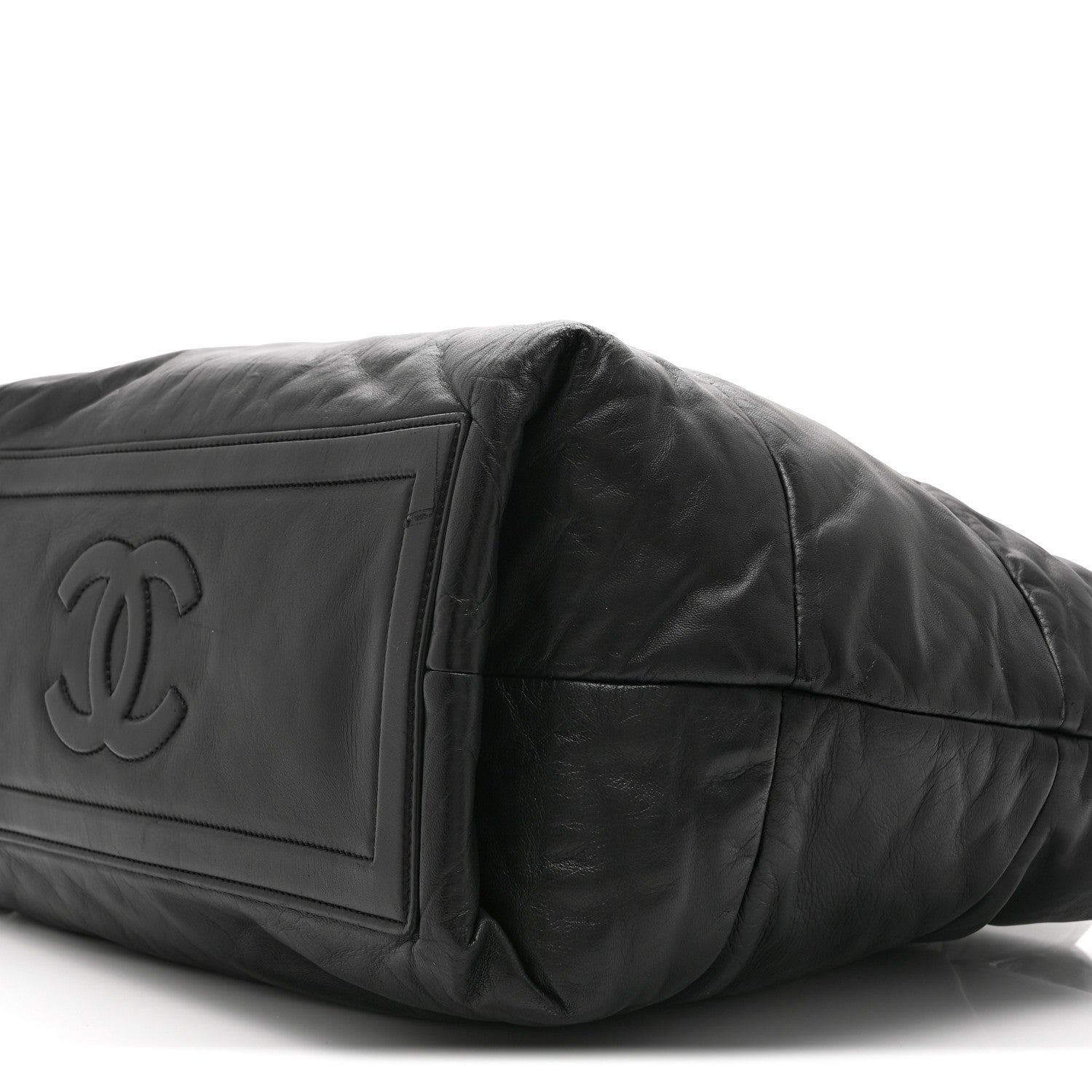 Lambskin Quilted Medium Coco Cocoon Reversible Tote Black