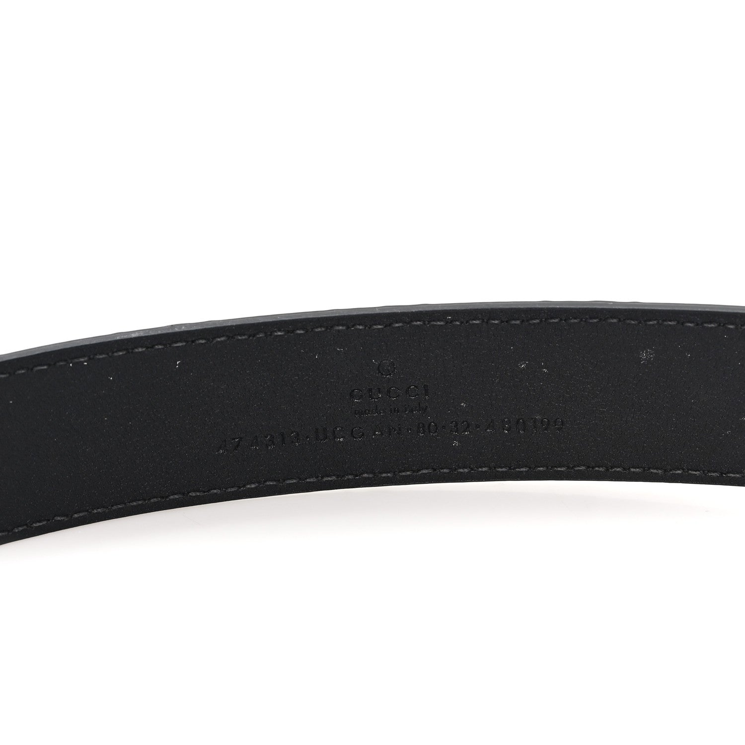 Calfskin GG Tennis Embossed Double G 40mm Belt 80 32 Black