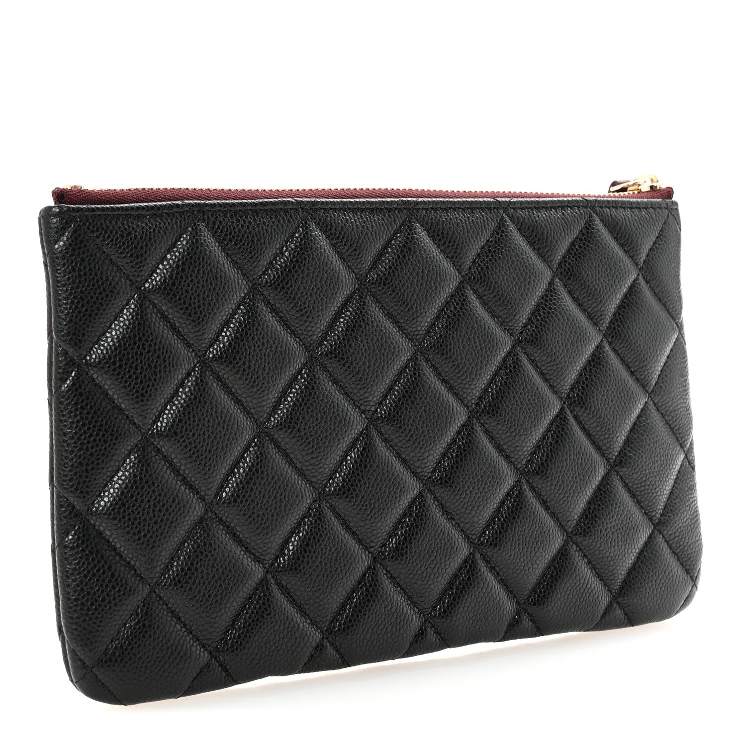Caviar Quilted Cosmetic Case Black
