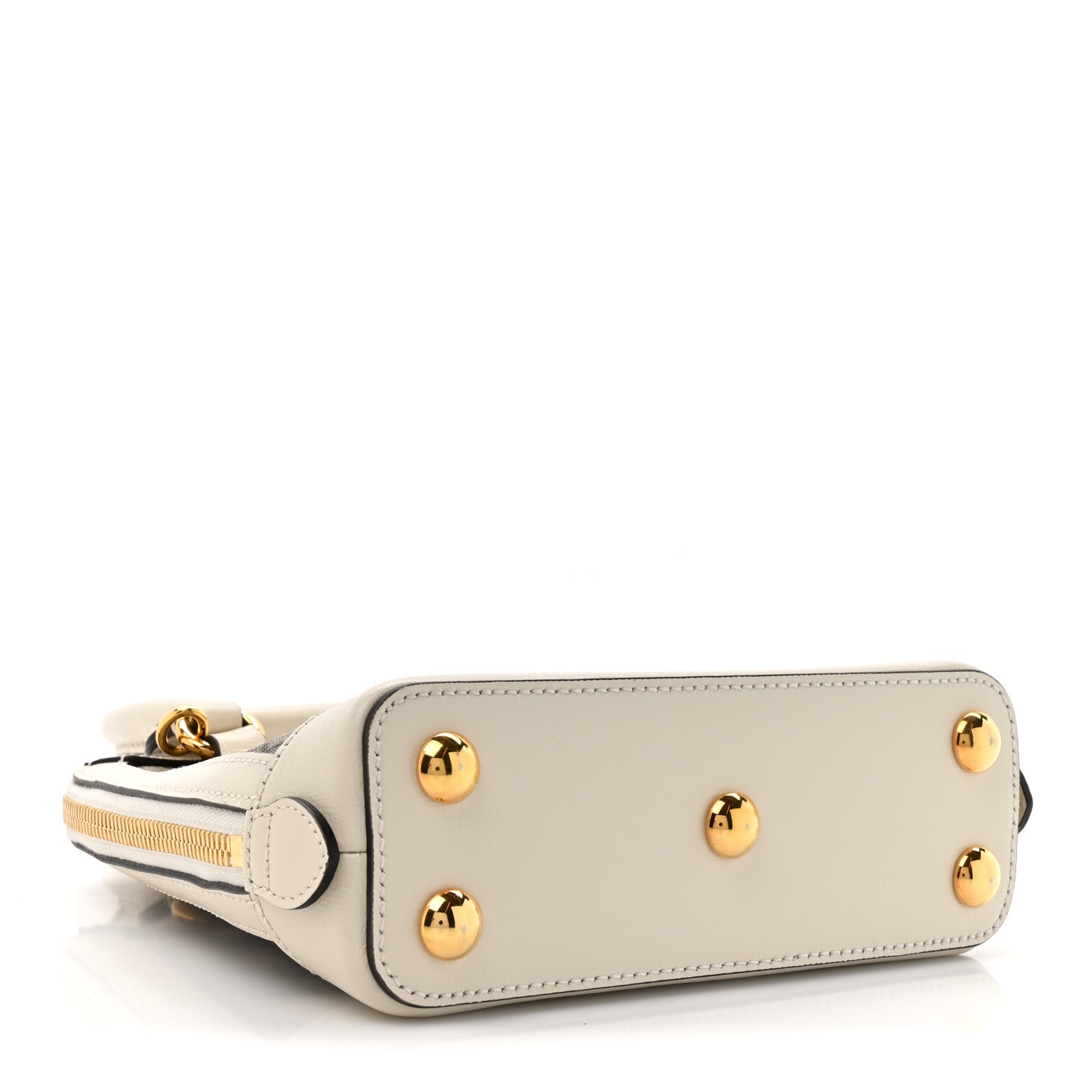 GG Supreme Monogram Azalea Calfskin Mini Horsebit 1955 Top Handle Bag Beige Ebony Mystic White