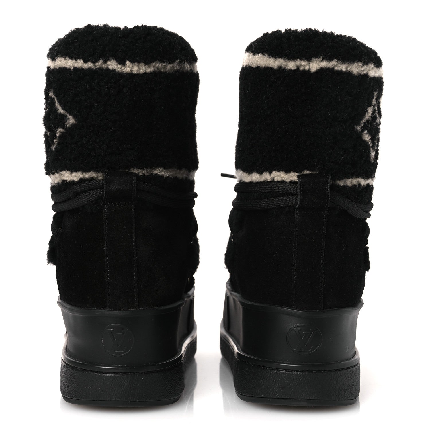 Suede Shearling Polar Flat Half Boots 40 Black