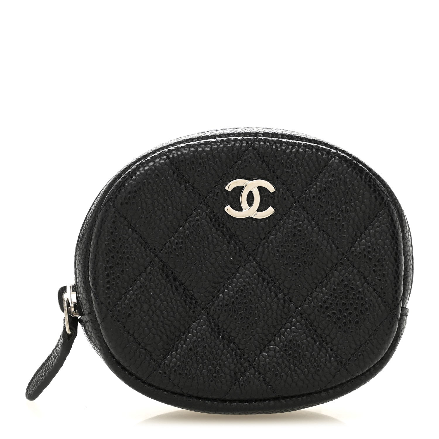 Caviar Quilted Zip Around Classic Coin Purse Black