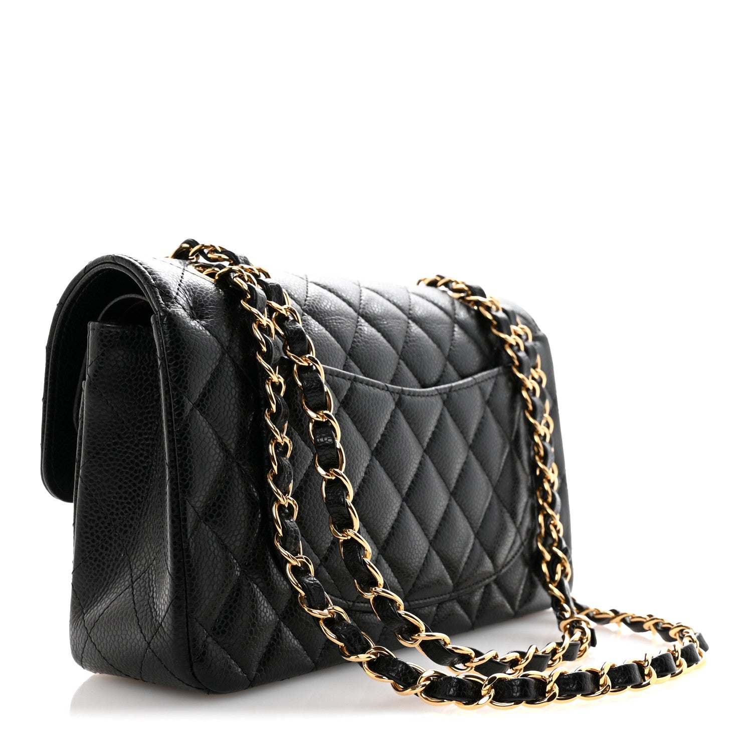 Caviar Quilted Small Double Flap Black