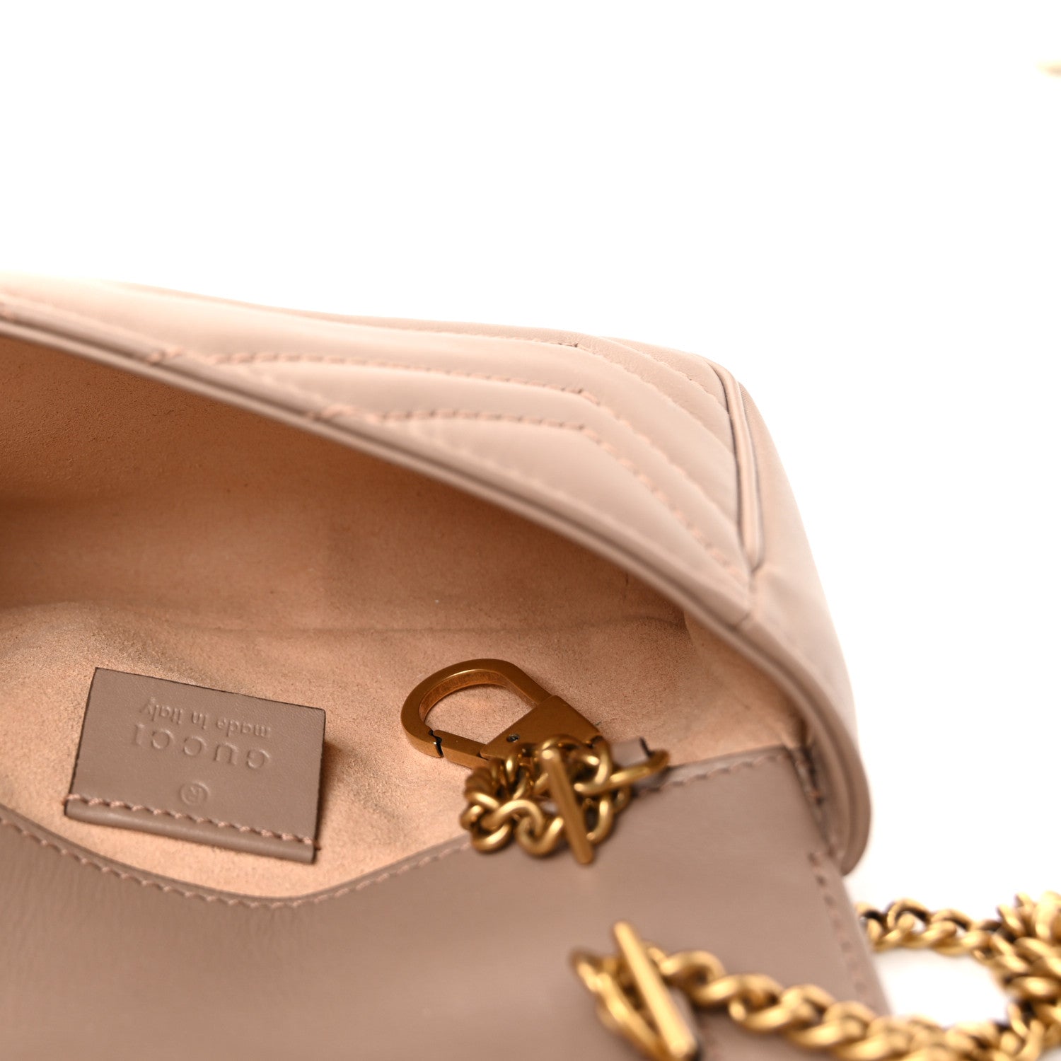 Calfskin Matelasse Super Mini GG Marmont Shoulder Bag Porcelain Rose