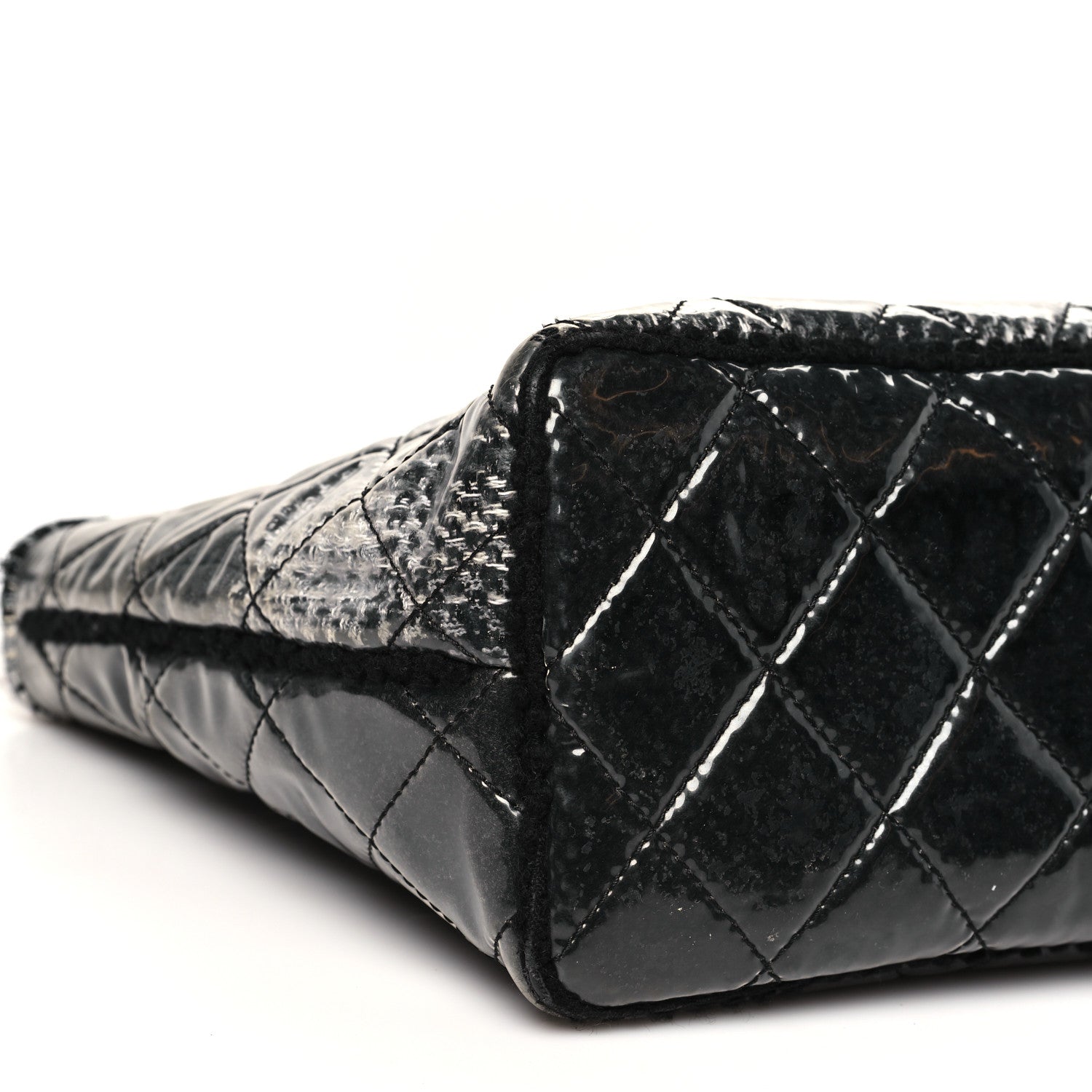 Vinyl Funny Tweed Patchwork Tote Grey