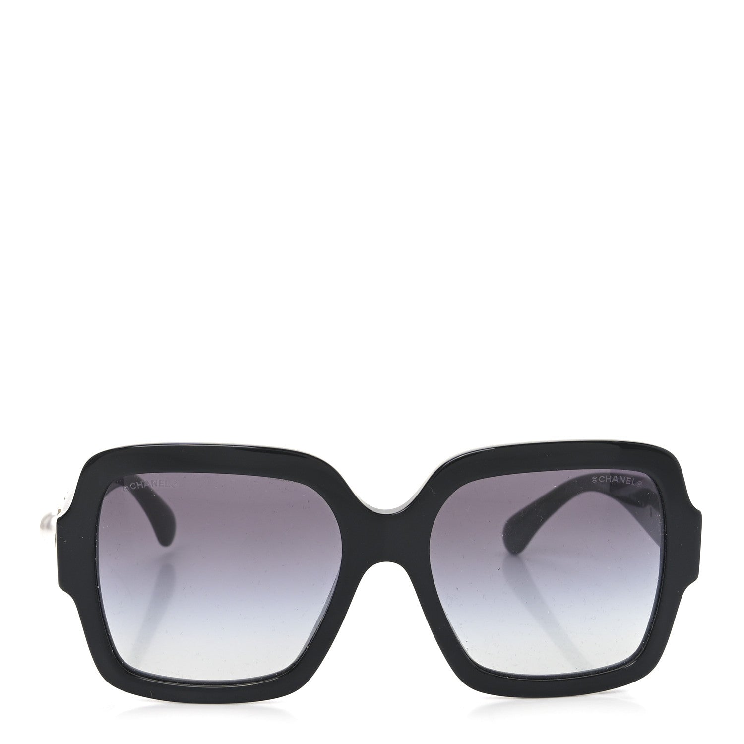 Acetate Charms Pearl Square Sunglasses 5479 Black Gold