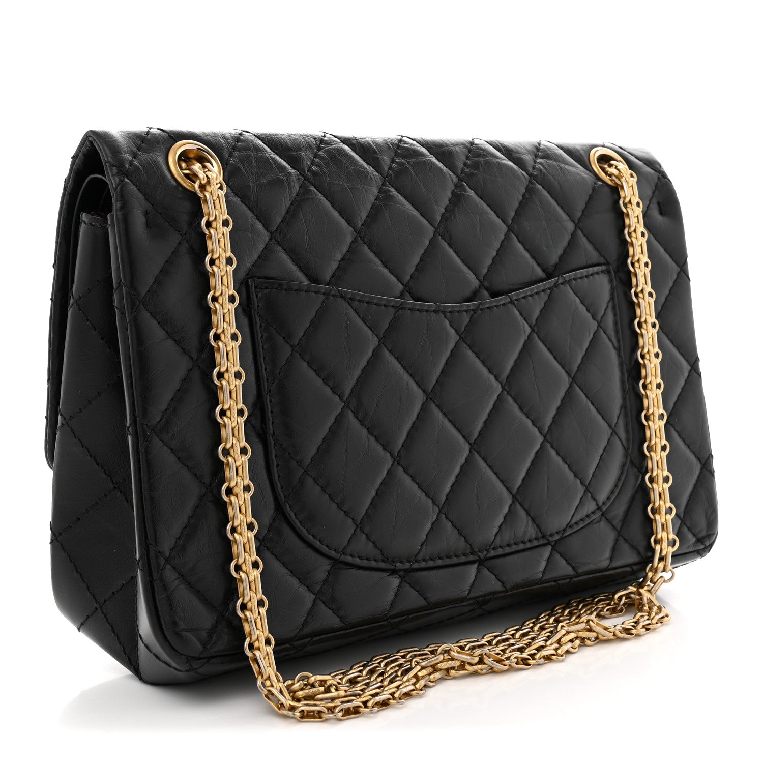Aged Calfskin Quilted 2.55 Reissue 226 Flap Black