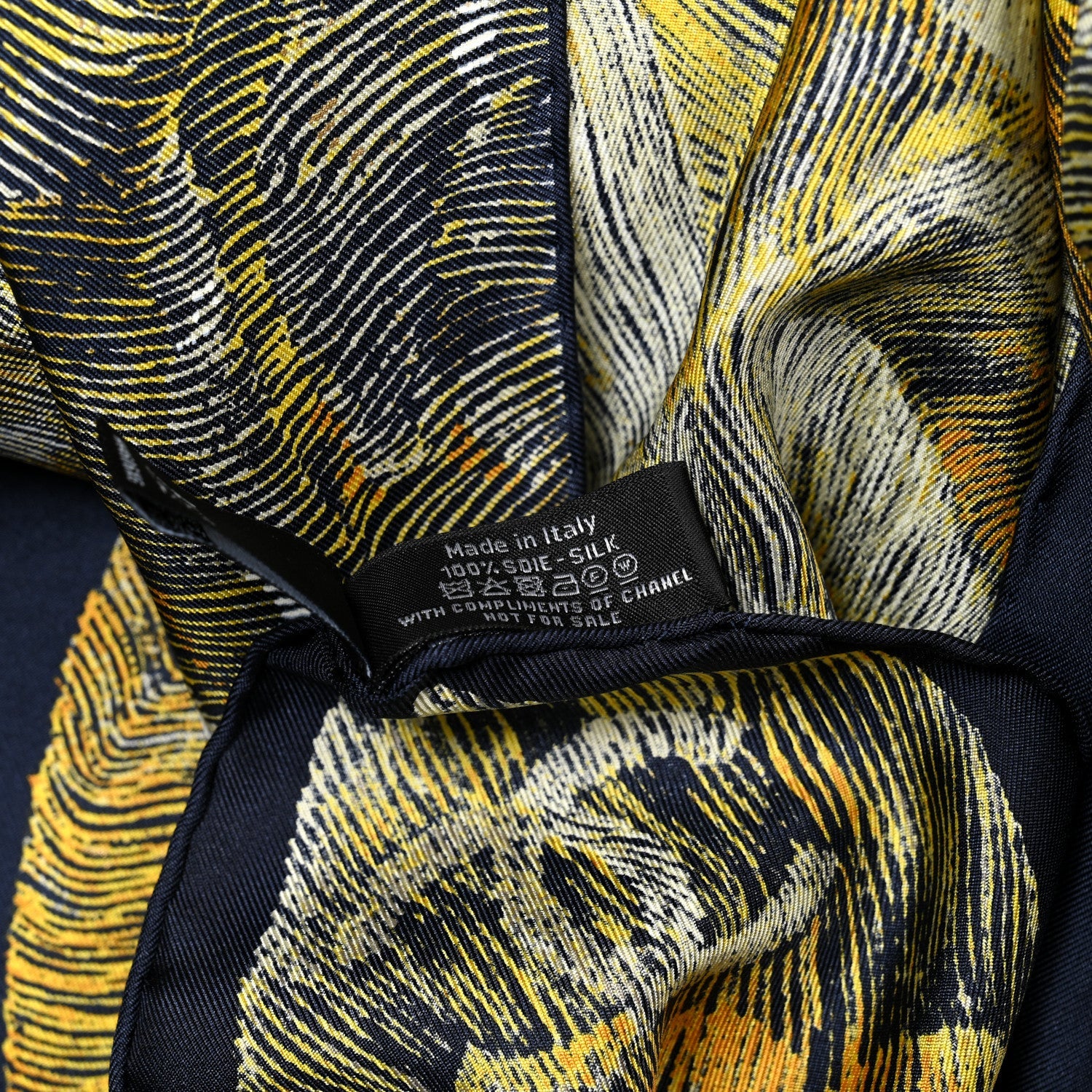 Silk Moon Scarf CC Navy Yellow