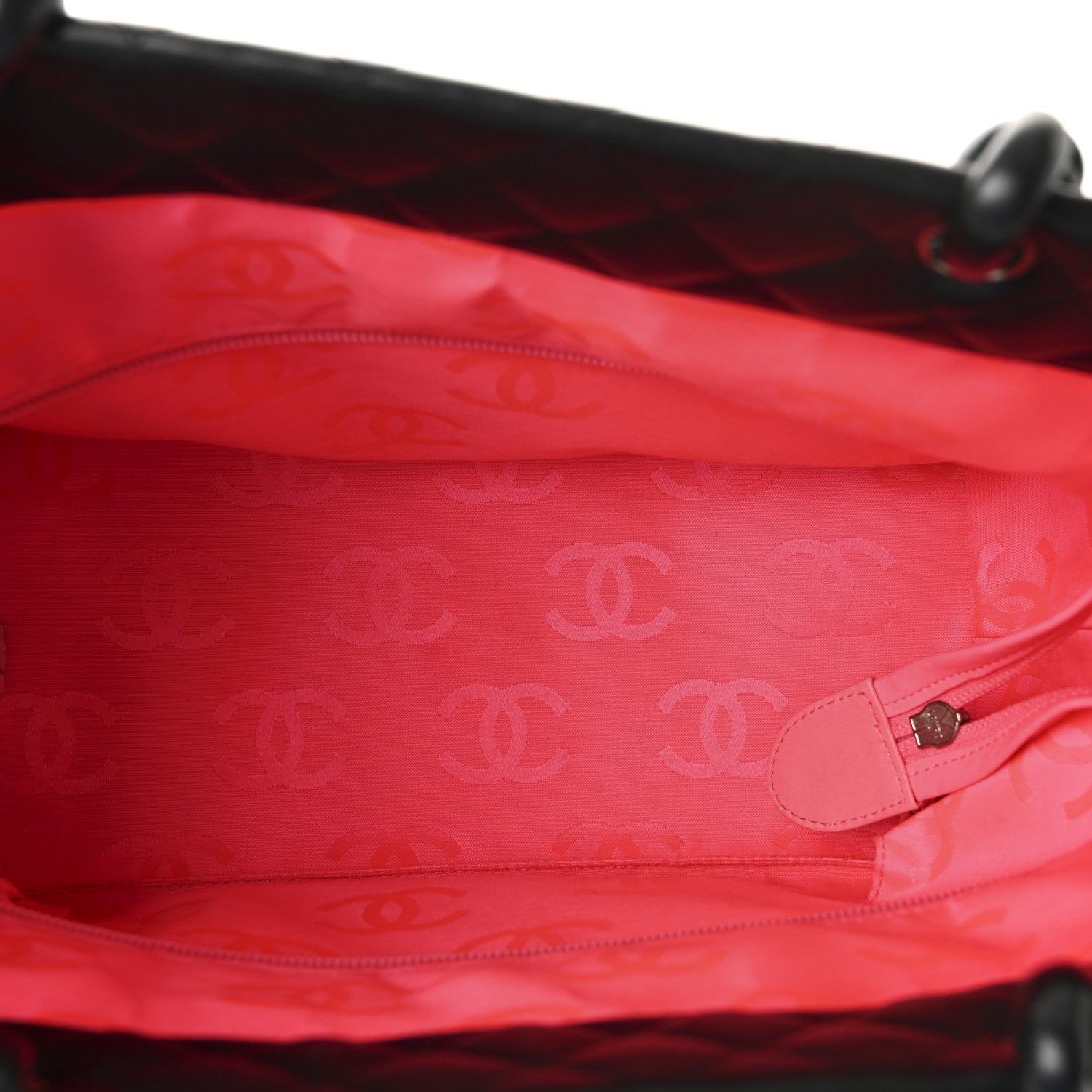 Calfskin Quilted Large Cambon Tote Black