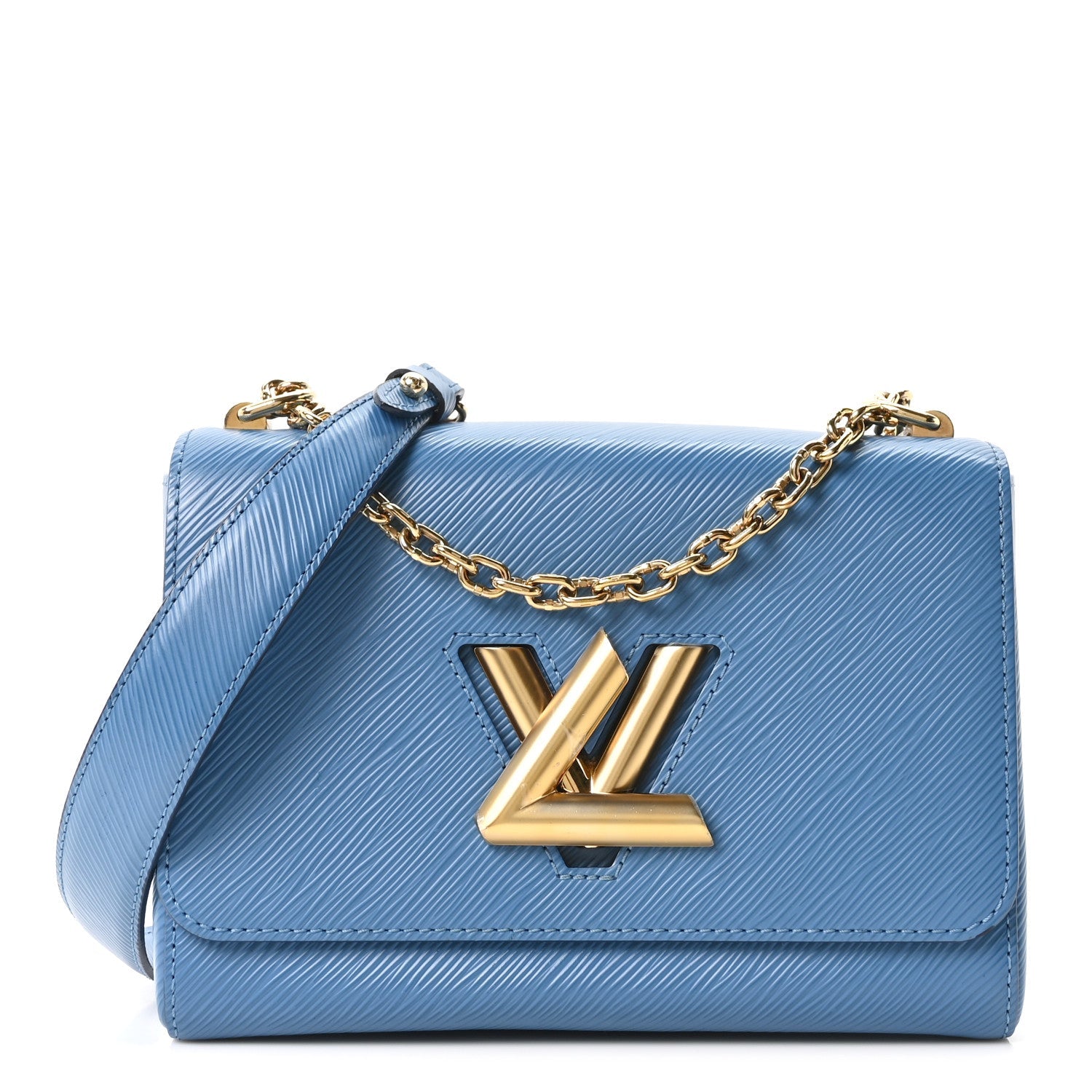 Epi Twist Shoulder Bag MM Blue Jean