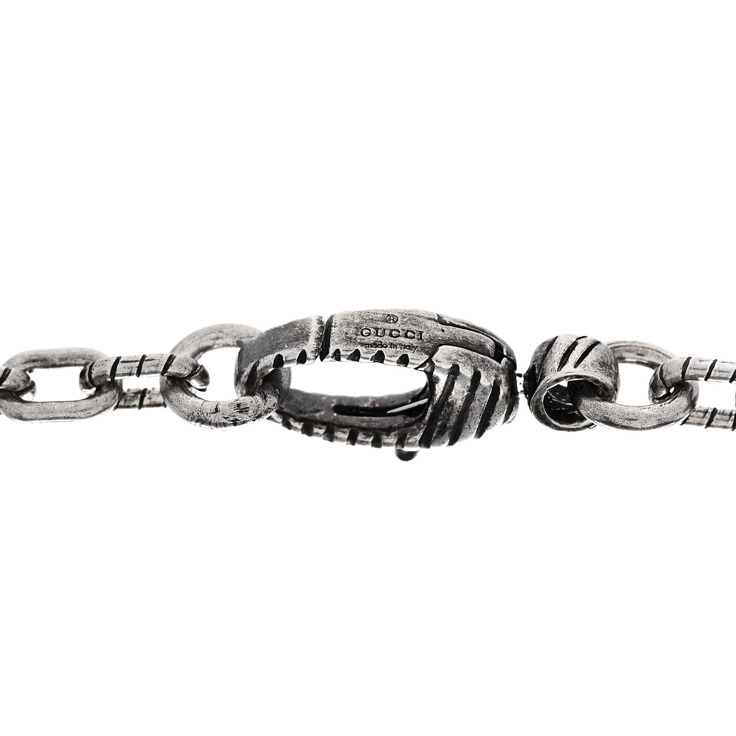 Sterling Silver Textured Interlocking G Pendant Necklace