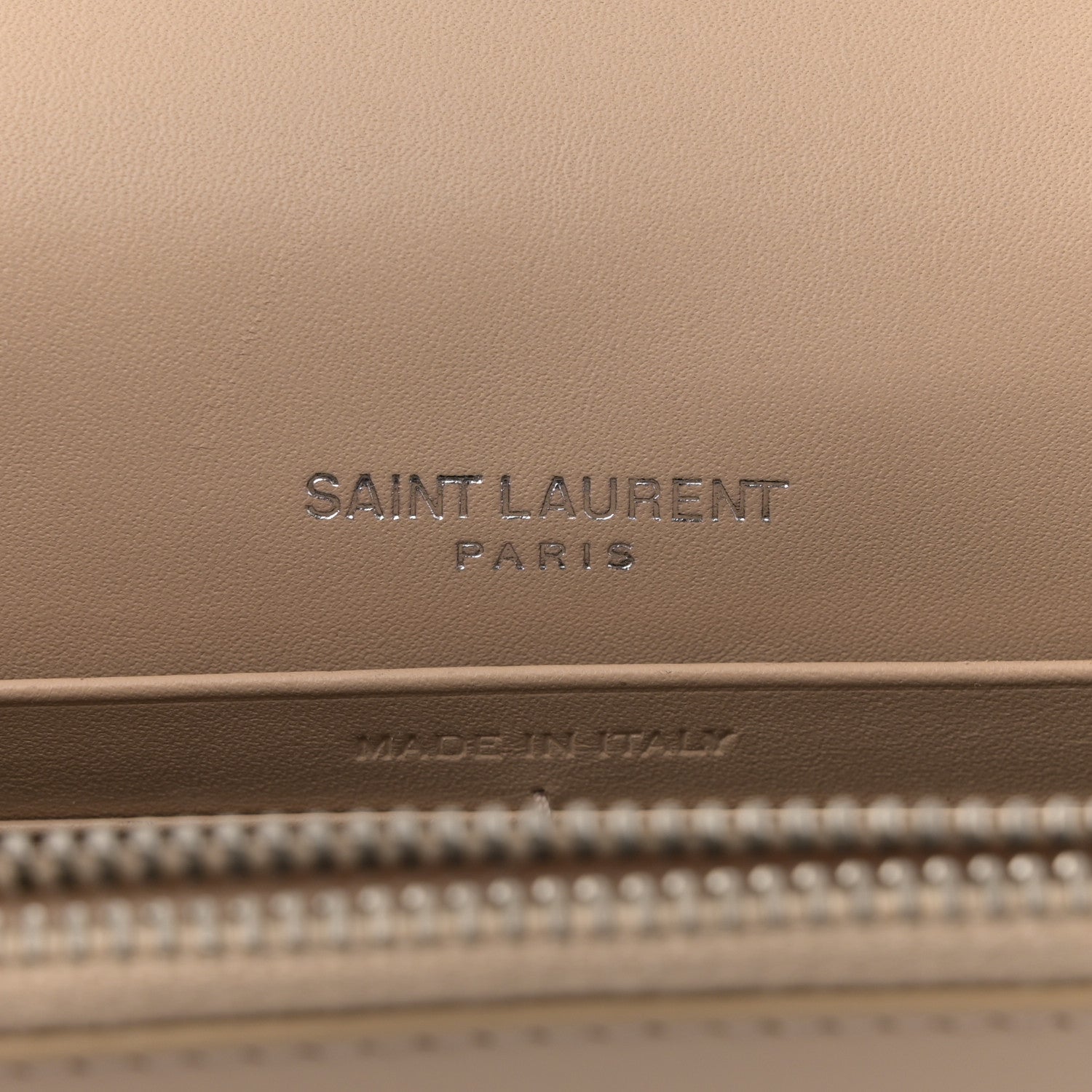 Smooth Calfskin Classic Monogram Kate Tassel Chain Wallet Dark Beige