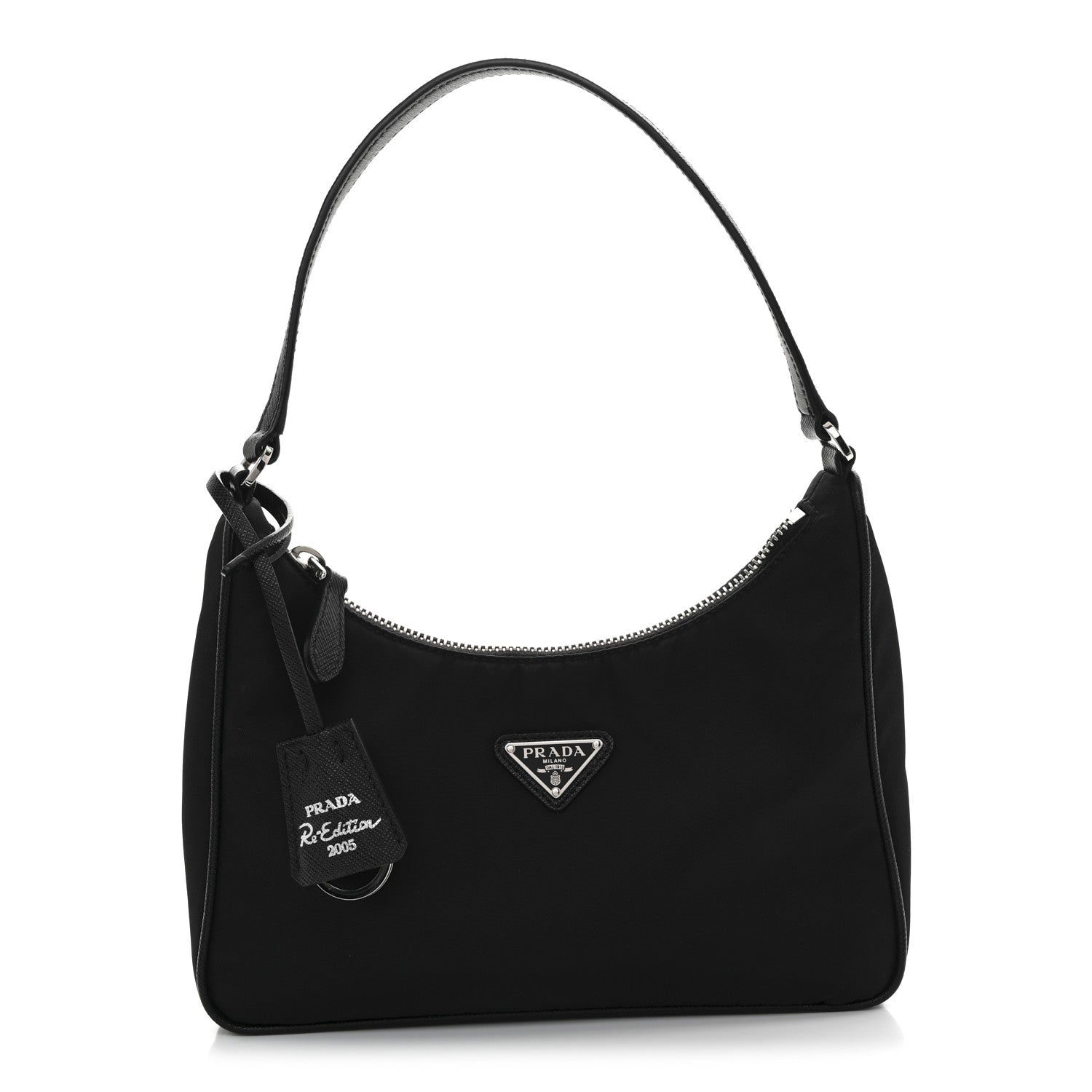 Tessuto Nylon Saffiano Mini Re-Edition 2005 Bag Black