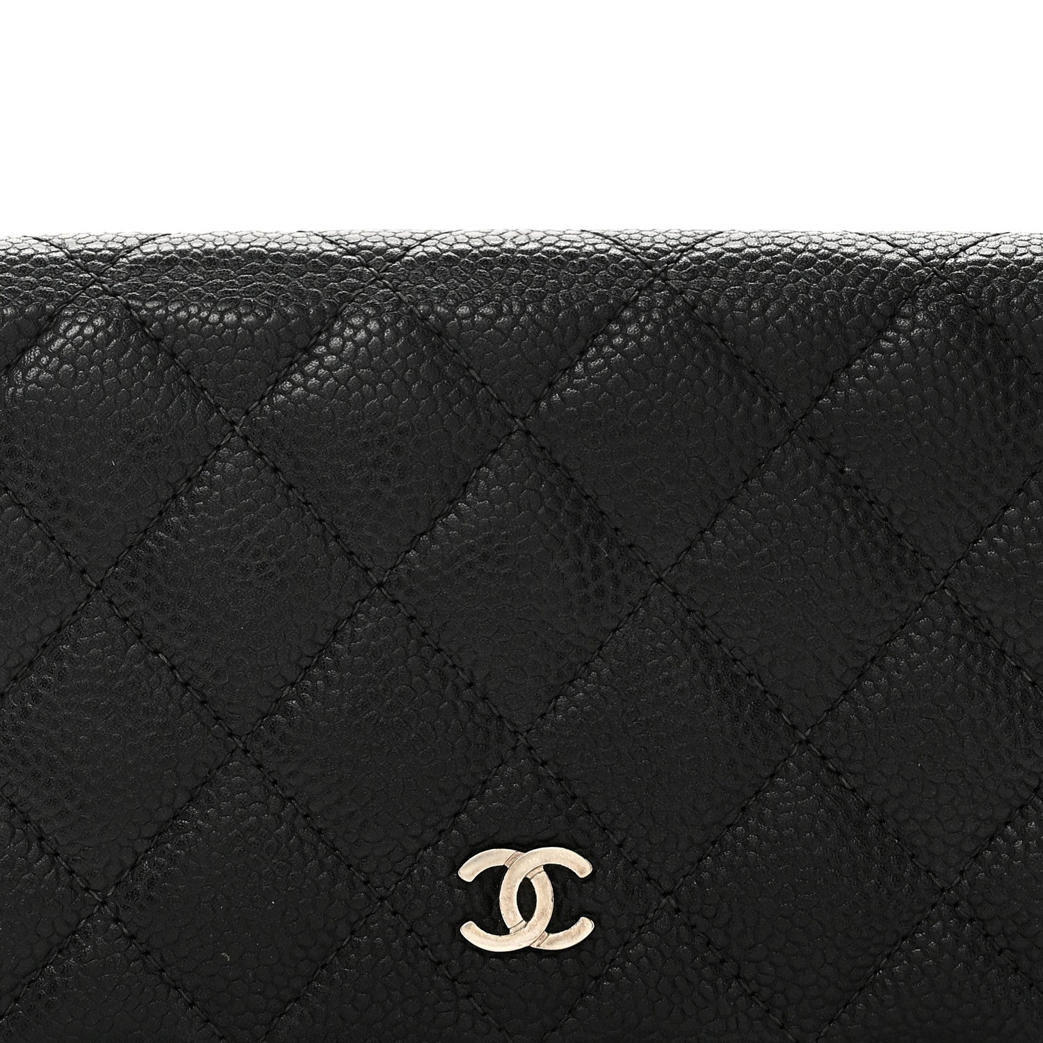 Caviar Quilted Yen Wallet Black