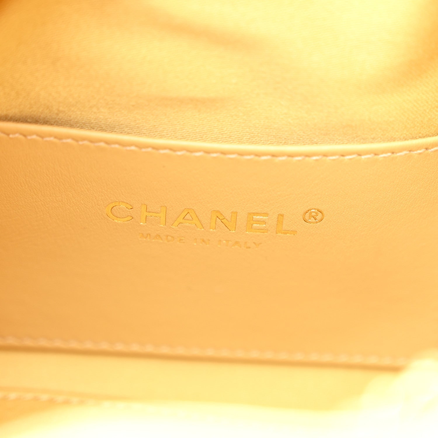 Metallic Caviar Quilted Mini Chanel 25 Handbag Gold