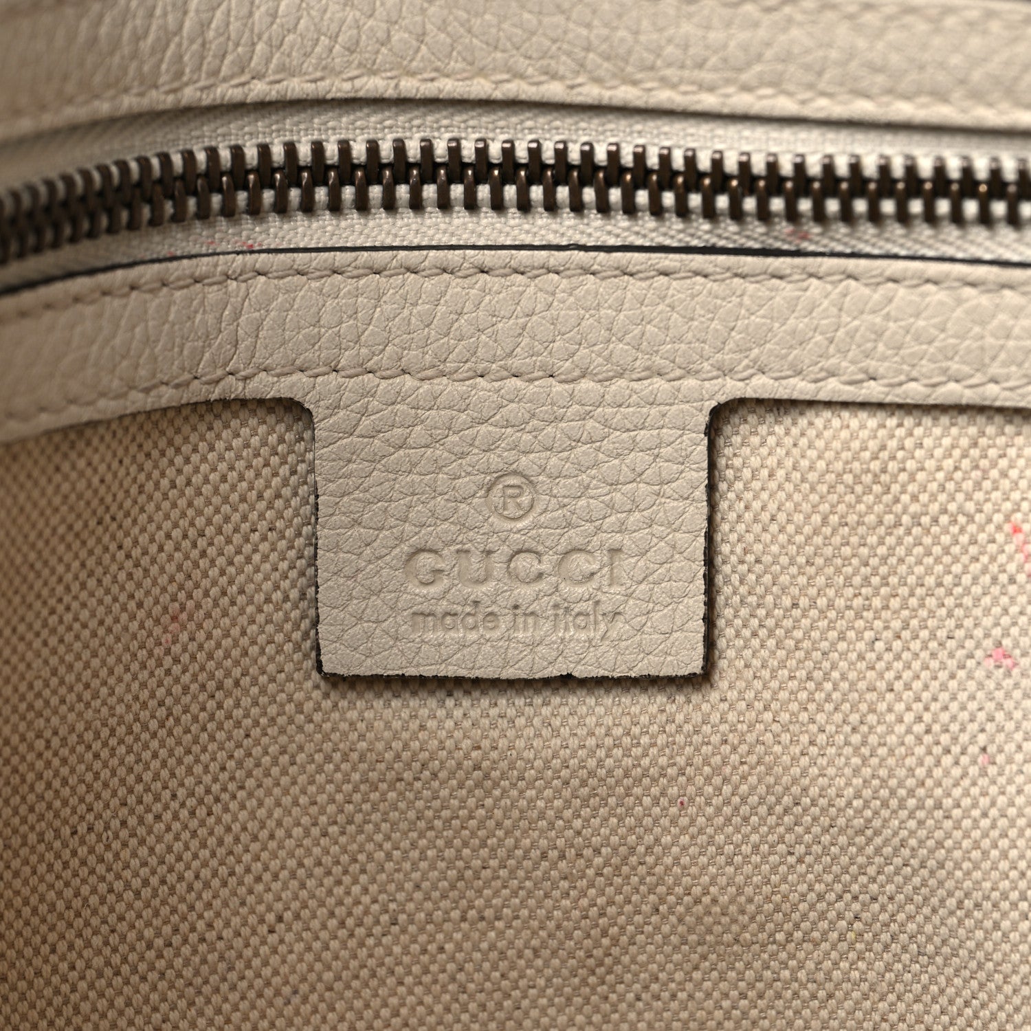 Grained Calfskin Logo Half Moon Hobo White