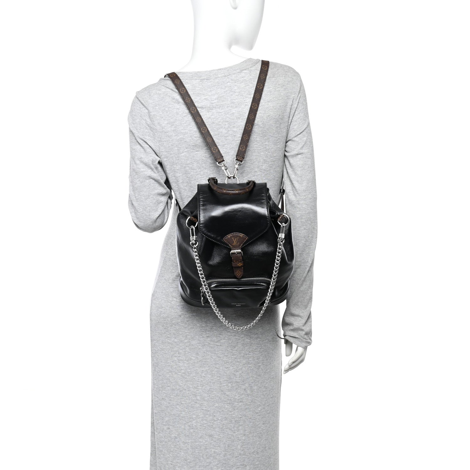 Lambskin Monogram Montsouris Vibe PM Black