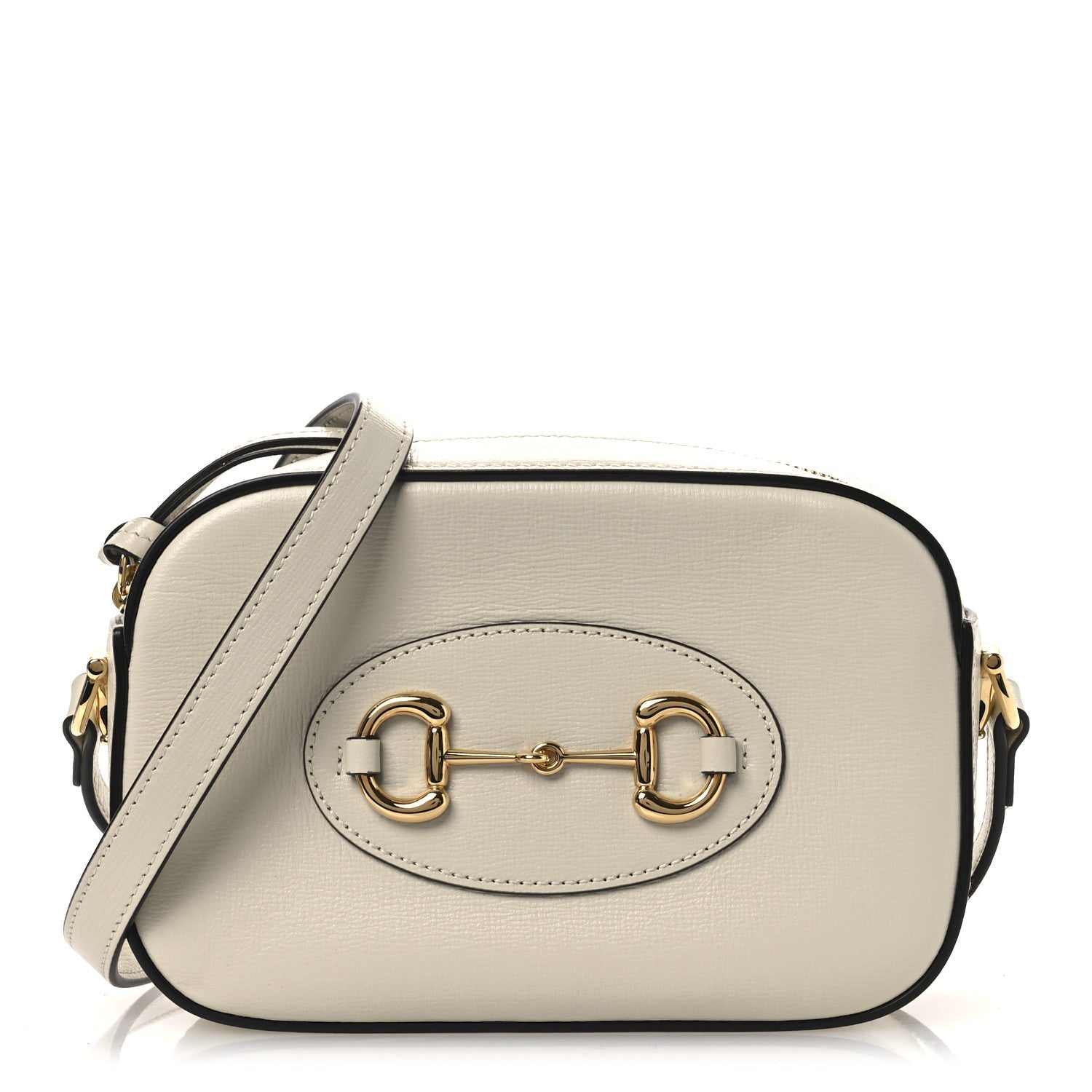 Azalea Calfskin Mini Horsebit 1955 Camera Shoulder Bag Mystic White