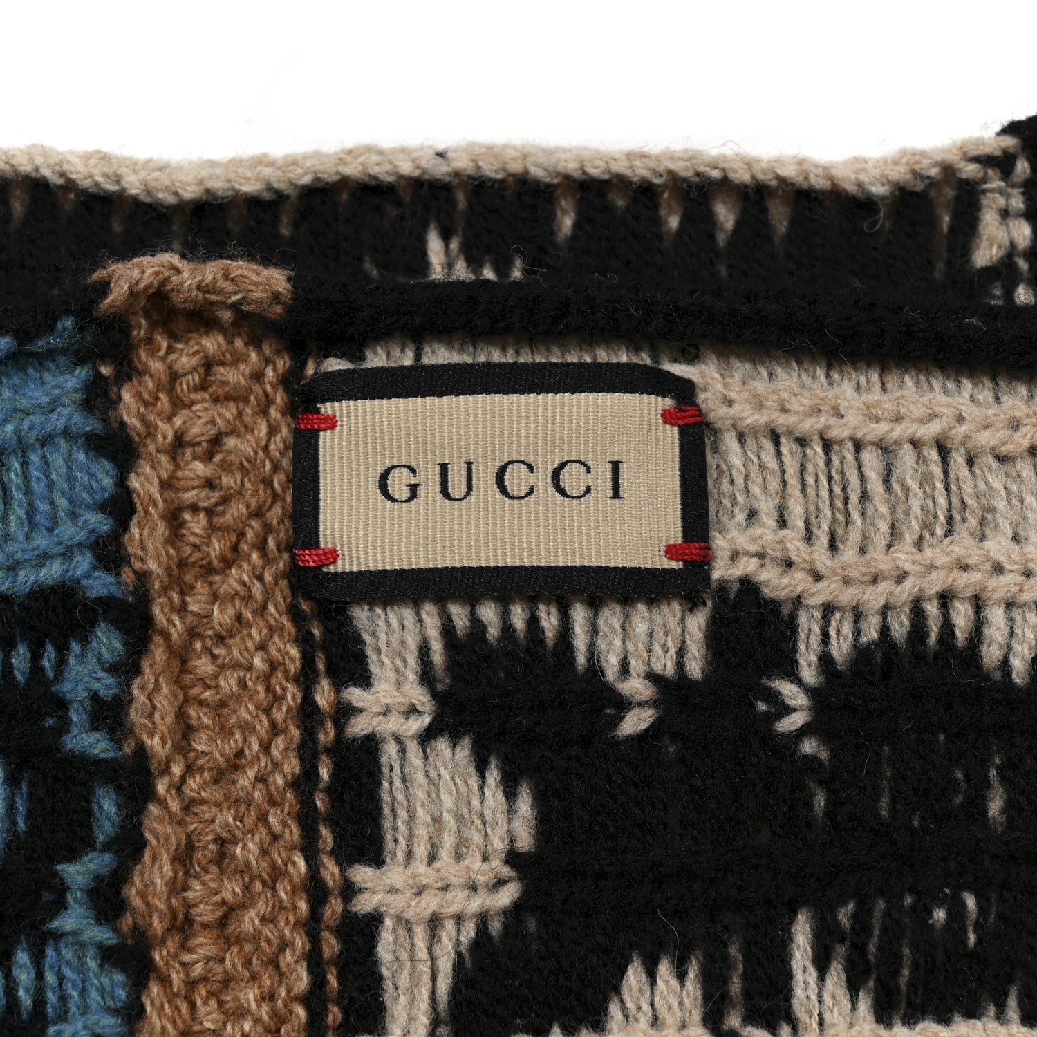 Wool Knit GG Year Of The Rabbit Scarf Multicolor