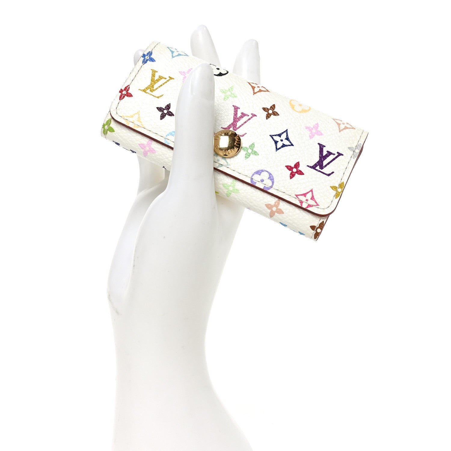 Monogram Multicolor Multicles 4 Key Holder White Litchi
