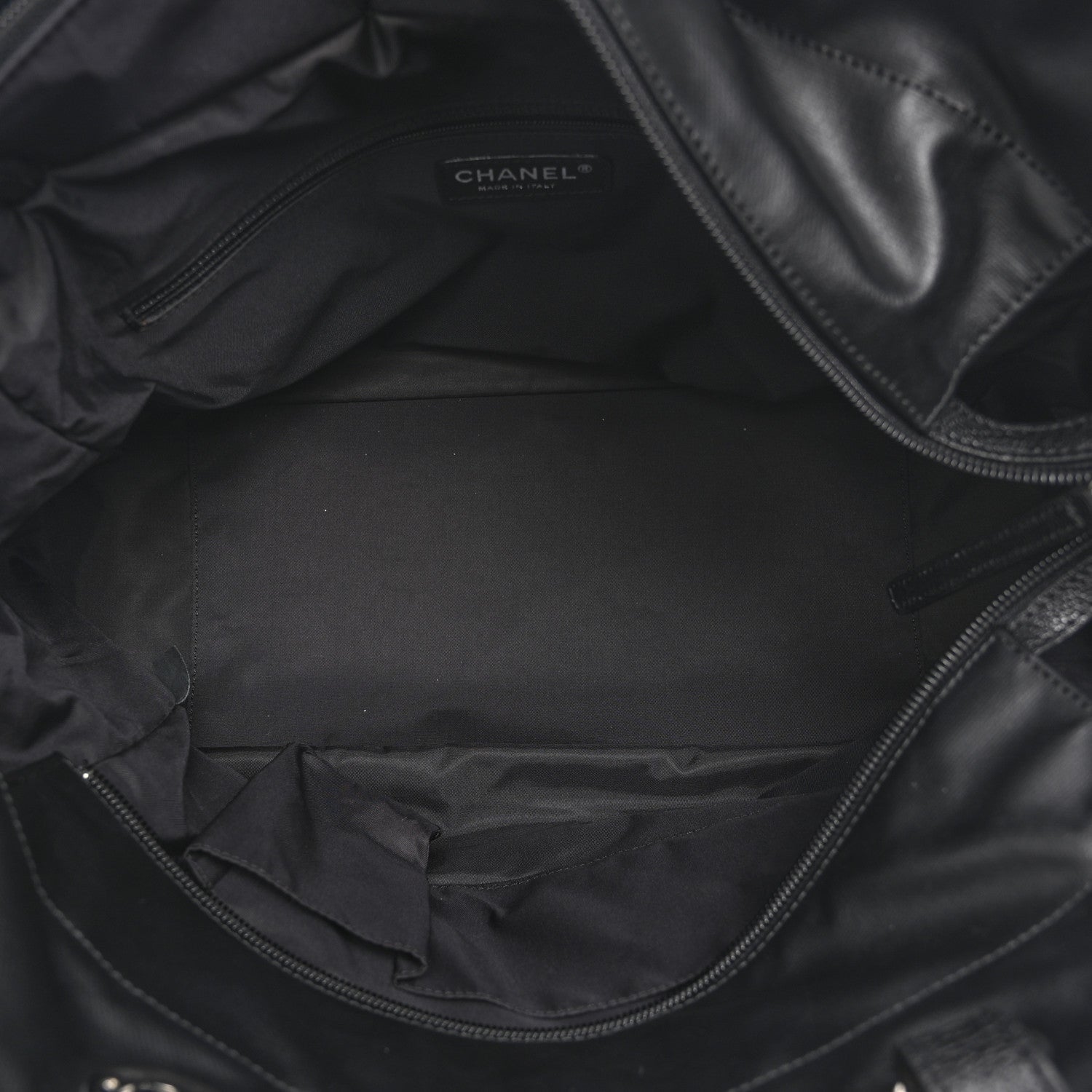 Coated Canvas Quilted Large Paris Biarritz Tote Black