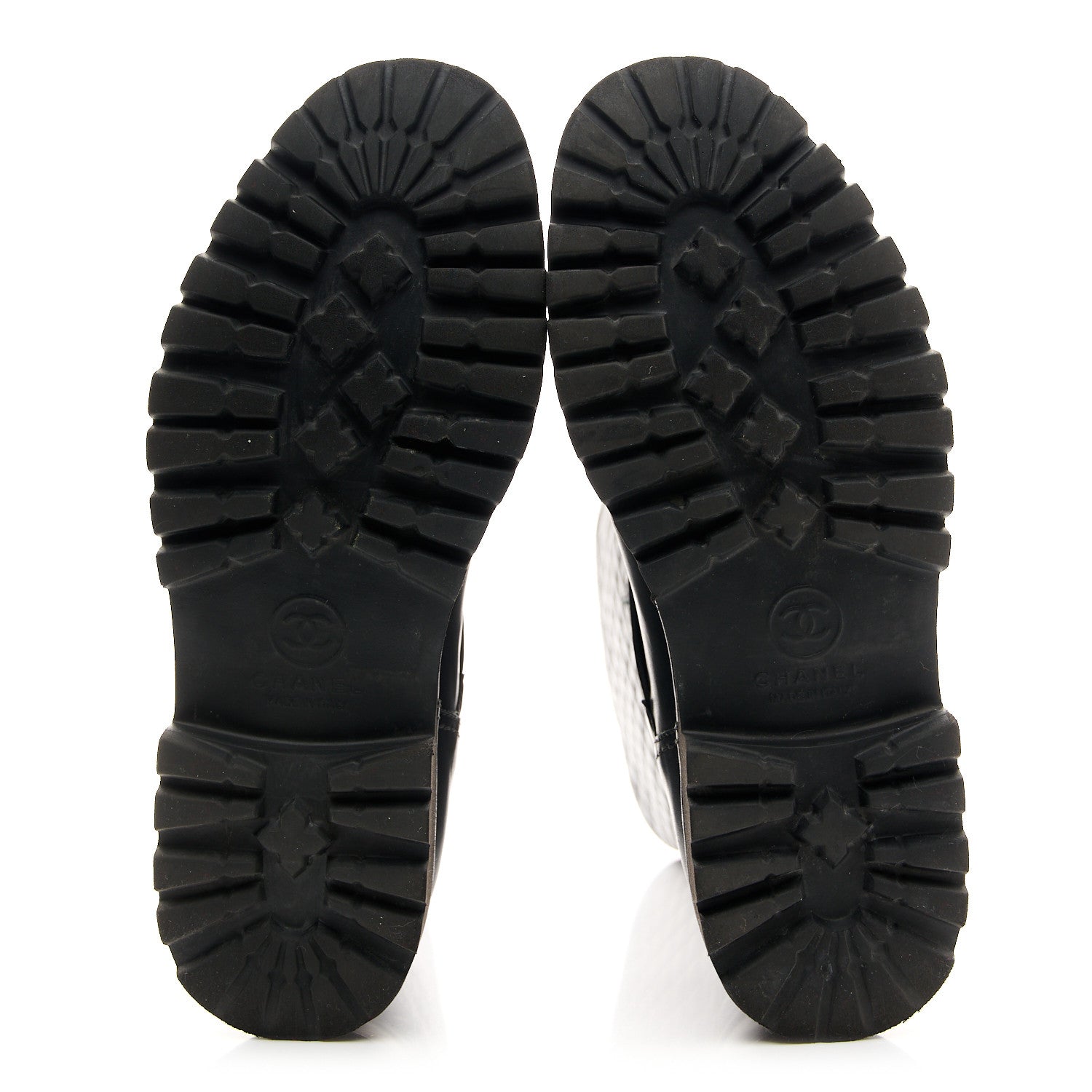 Calfskin Quilted Biker Boots 38.5 Black
