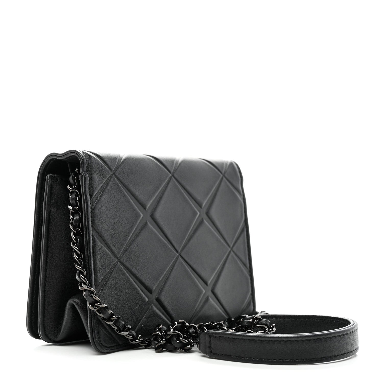 Calfskin Mini Propeller Flap Black