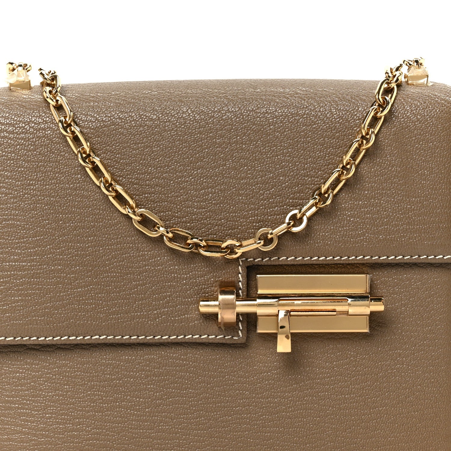 Chevre Chamkila Mini Verrou Chaine Bag Etoupe