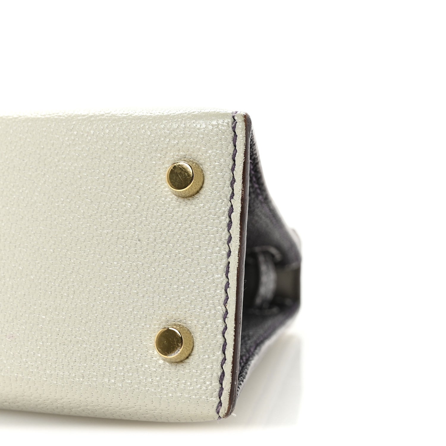 Chevre Mysore Horseshoe Mini Kelly Sellier 20 Gris Perle Raisin
