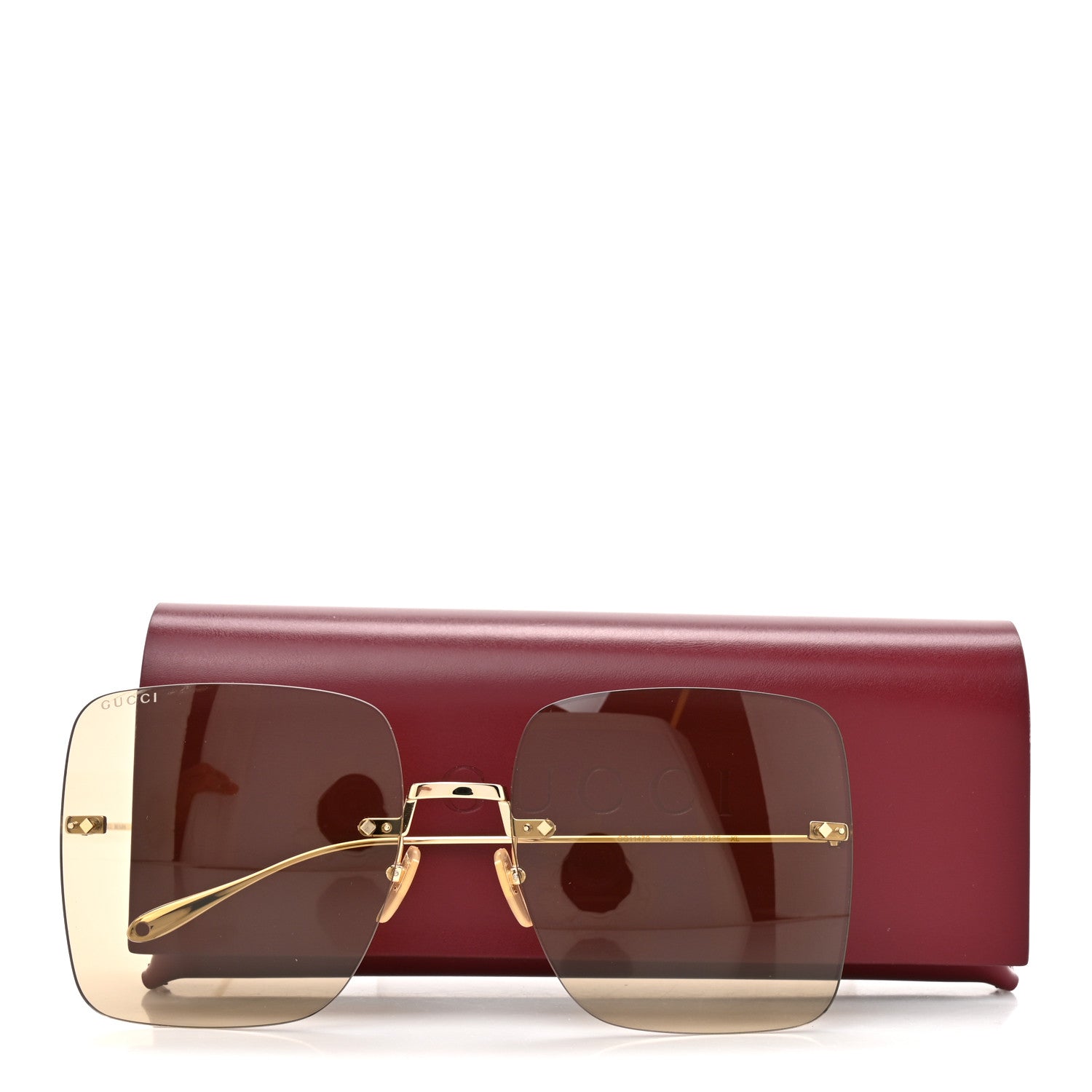 Acetate Detachable Charm Square Frame Sunglasses GG1147S Gold