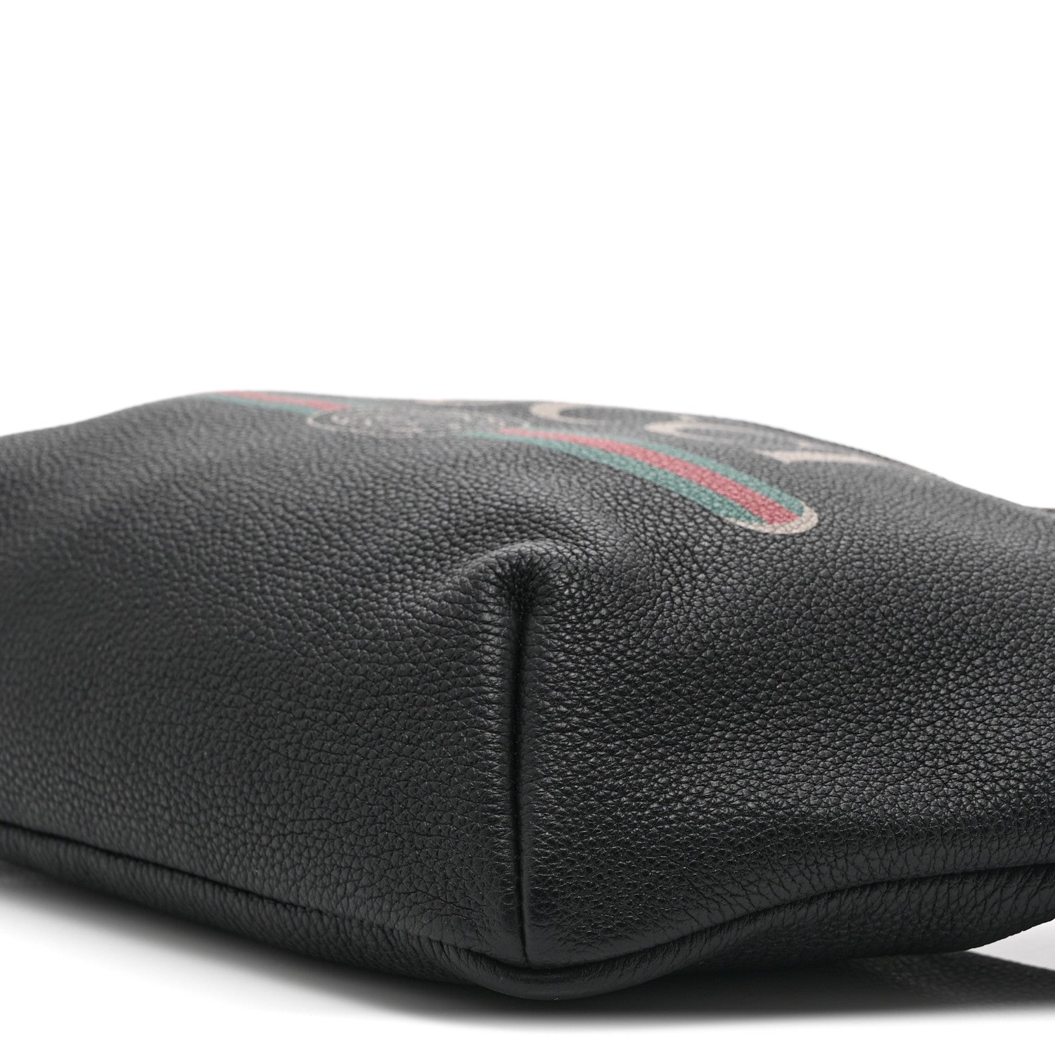 Grained Calfskin Logo Belt Bag Black