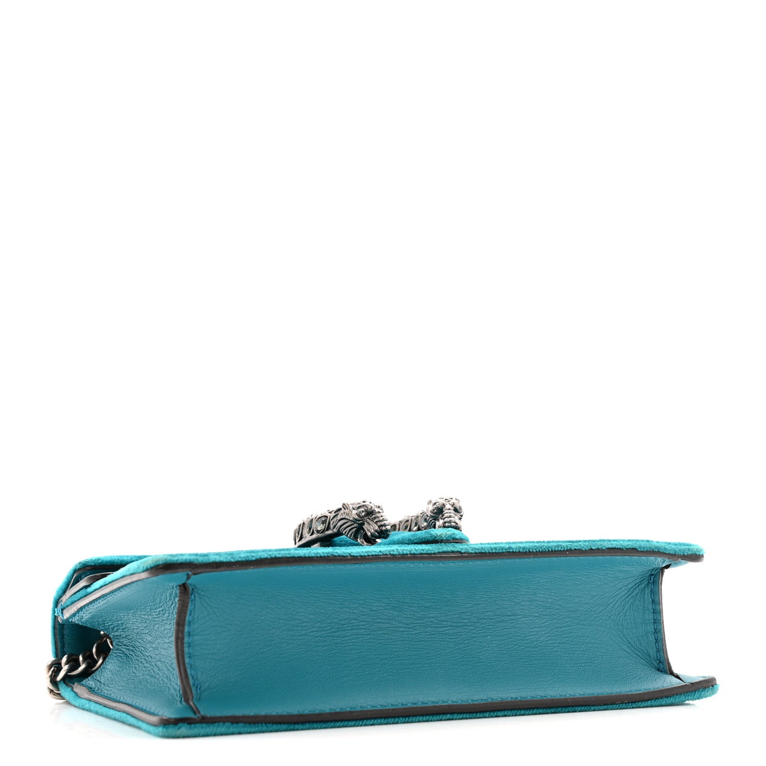 Velvet Super Mini Dionysus Shoulder Bag Pavone Cyan