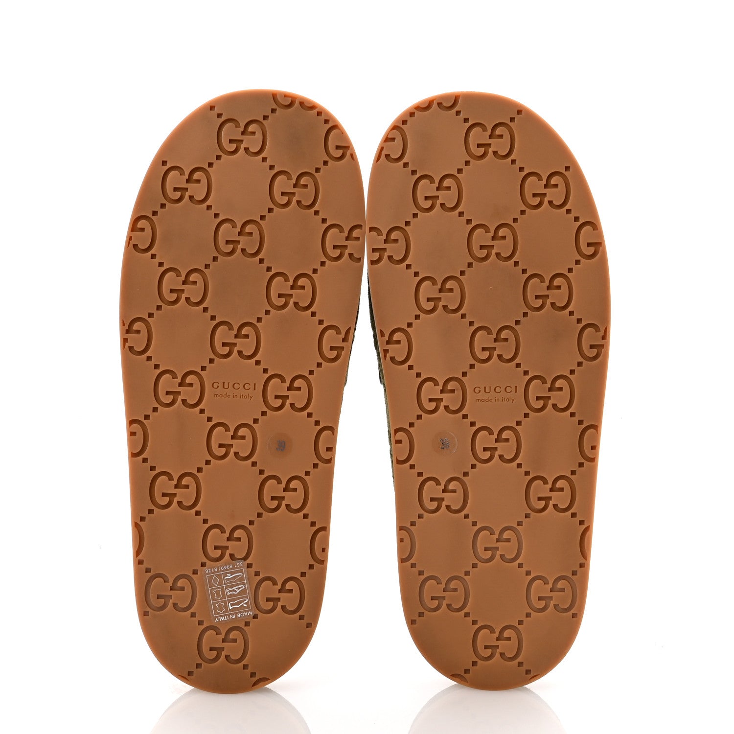 Suede GG Debossed Celia Mules 39 Green