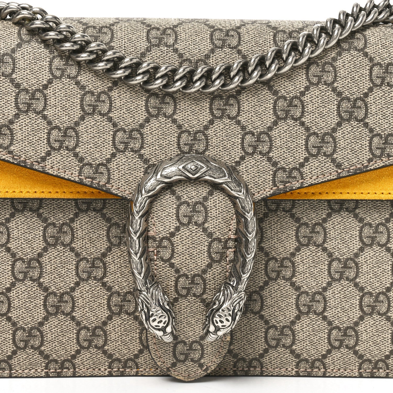 GG Supreme Monogram Small Dionysus Shoulder Bag Yellow