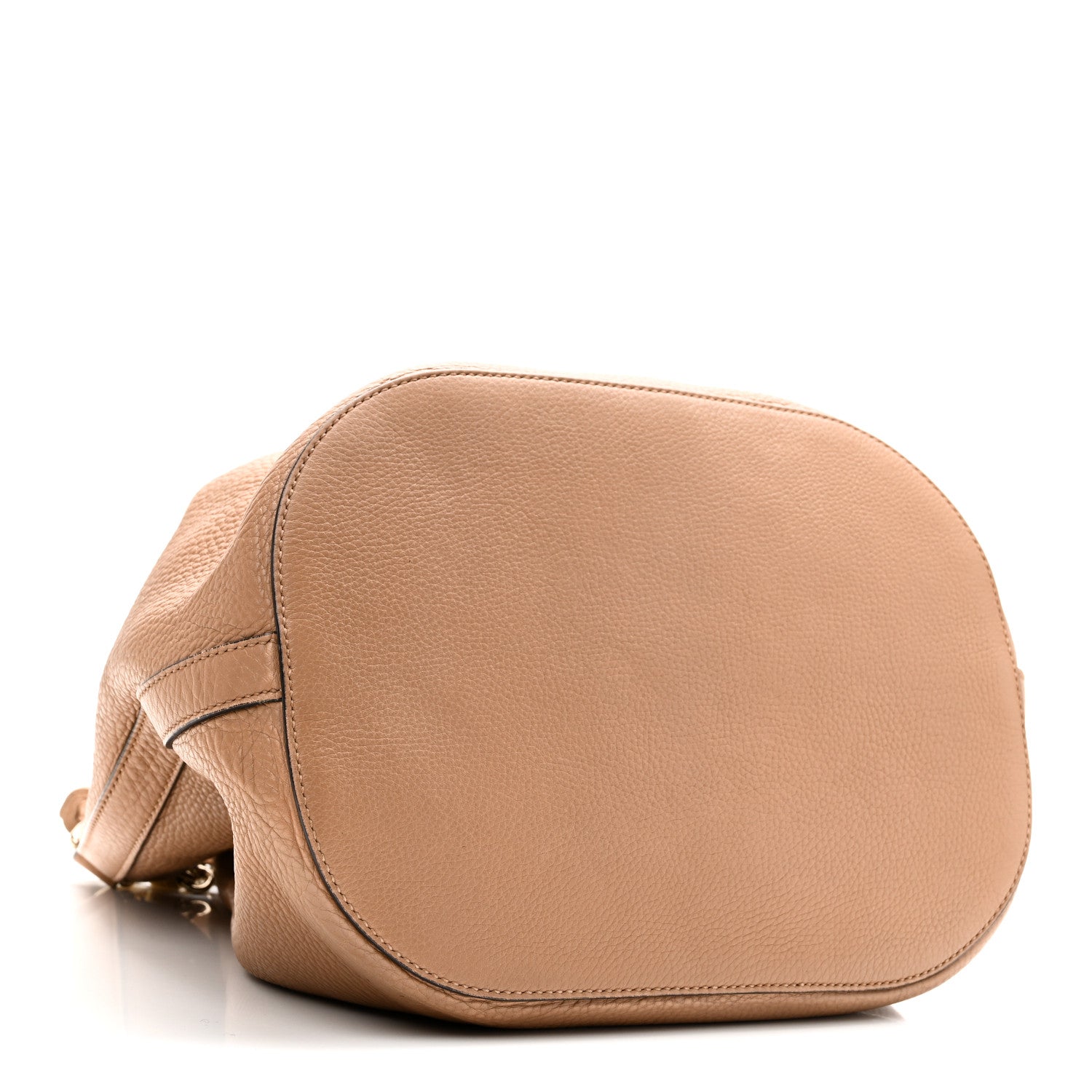 Pebbled Calfskin Miss Bamboo Bucket Bag Camelia