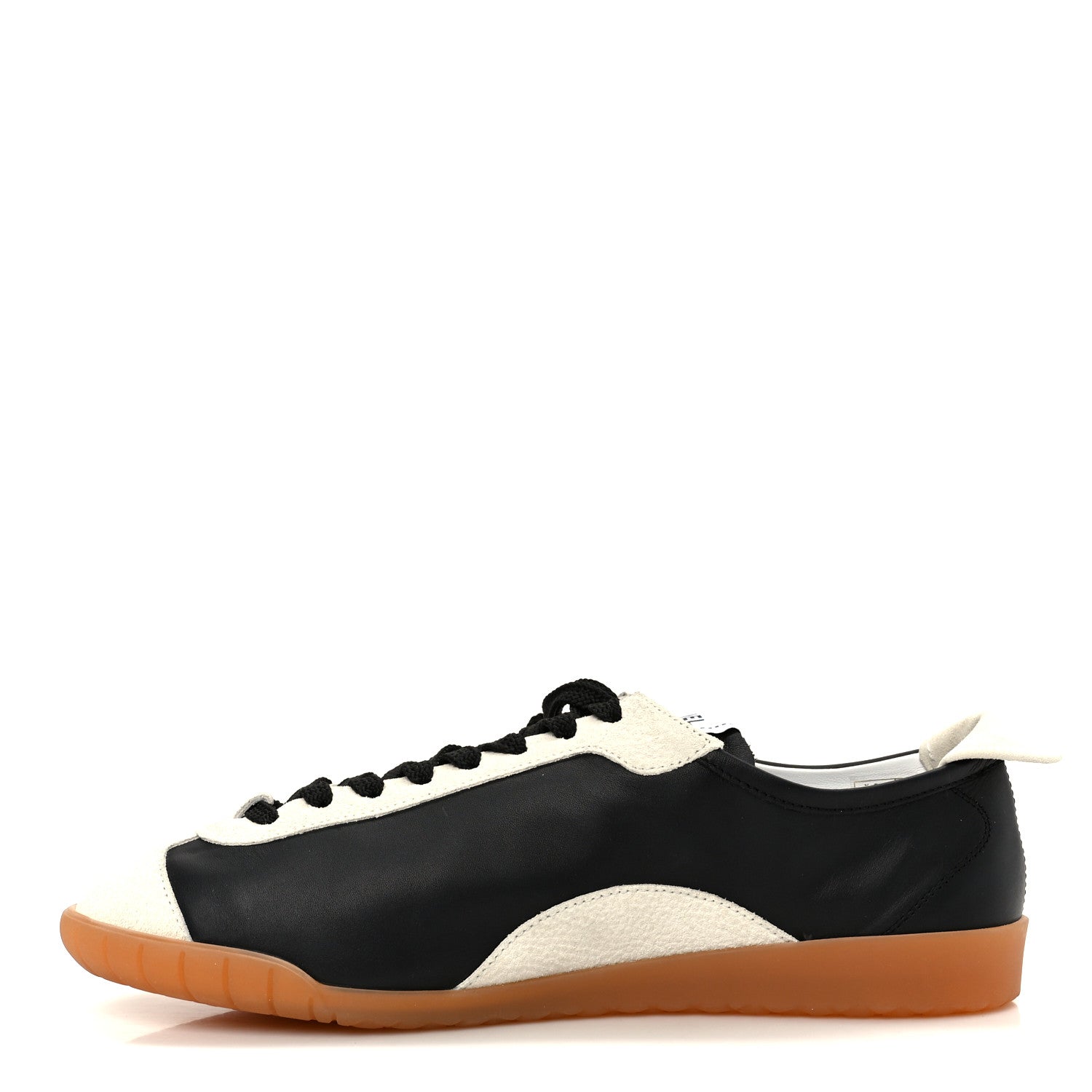 Calfskin Embossed Suede Sneakers 40 Black White
