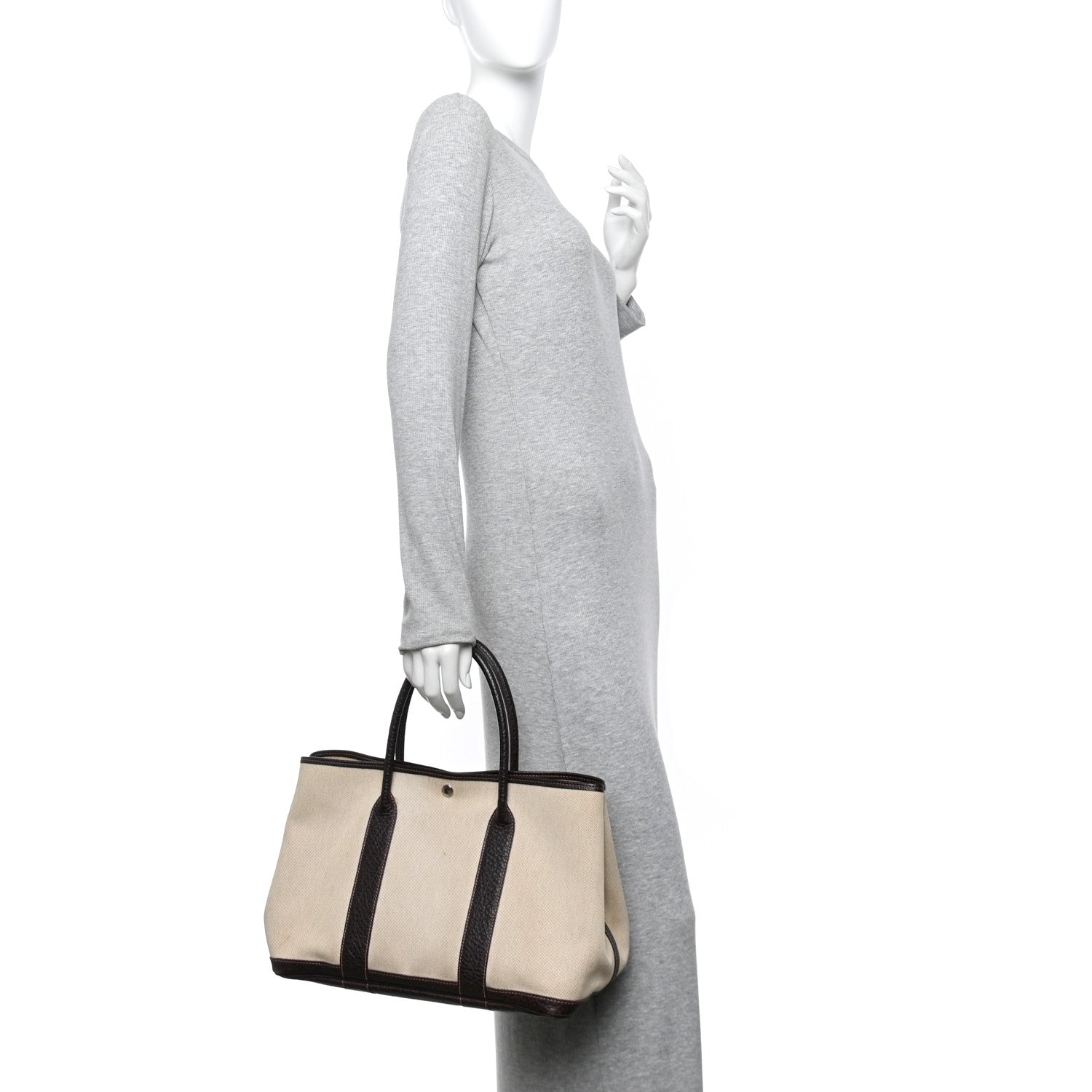 Buffle Skipper Toile Garden Party 36 MM Tote Marron Fonce