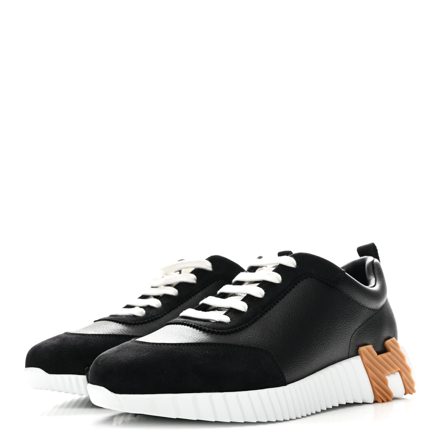 Goatskin Suede Goatskin Bouncing Sneakers 38.5 Black