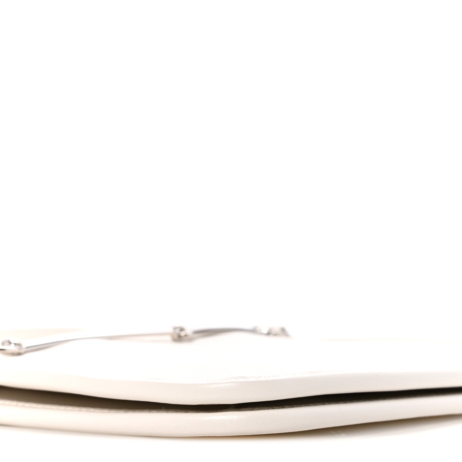 Calfskin Horsebit Slim Shoulder Bag White